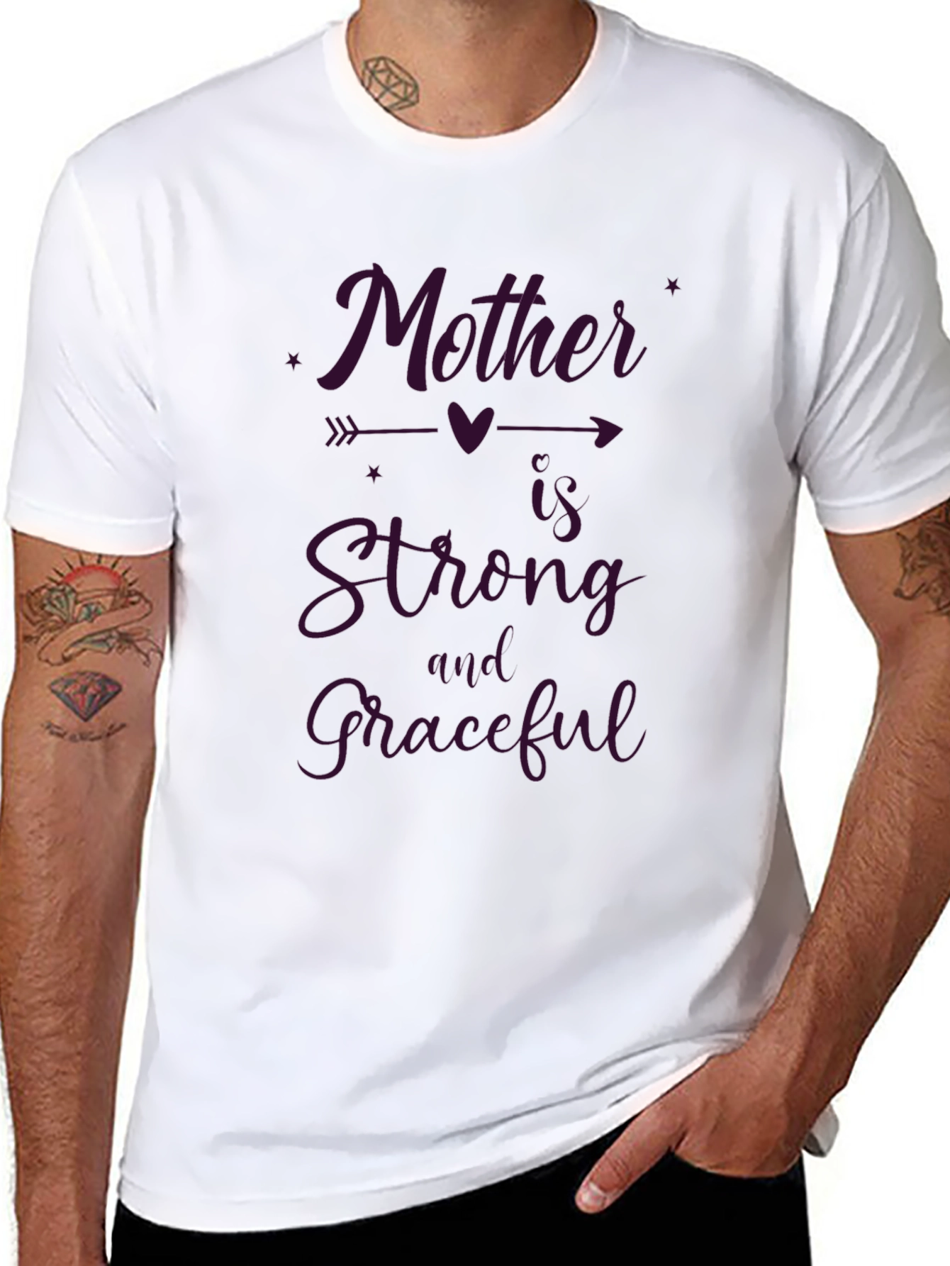Mother is Strong and Graceful T-Shirt - Black