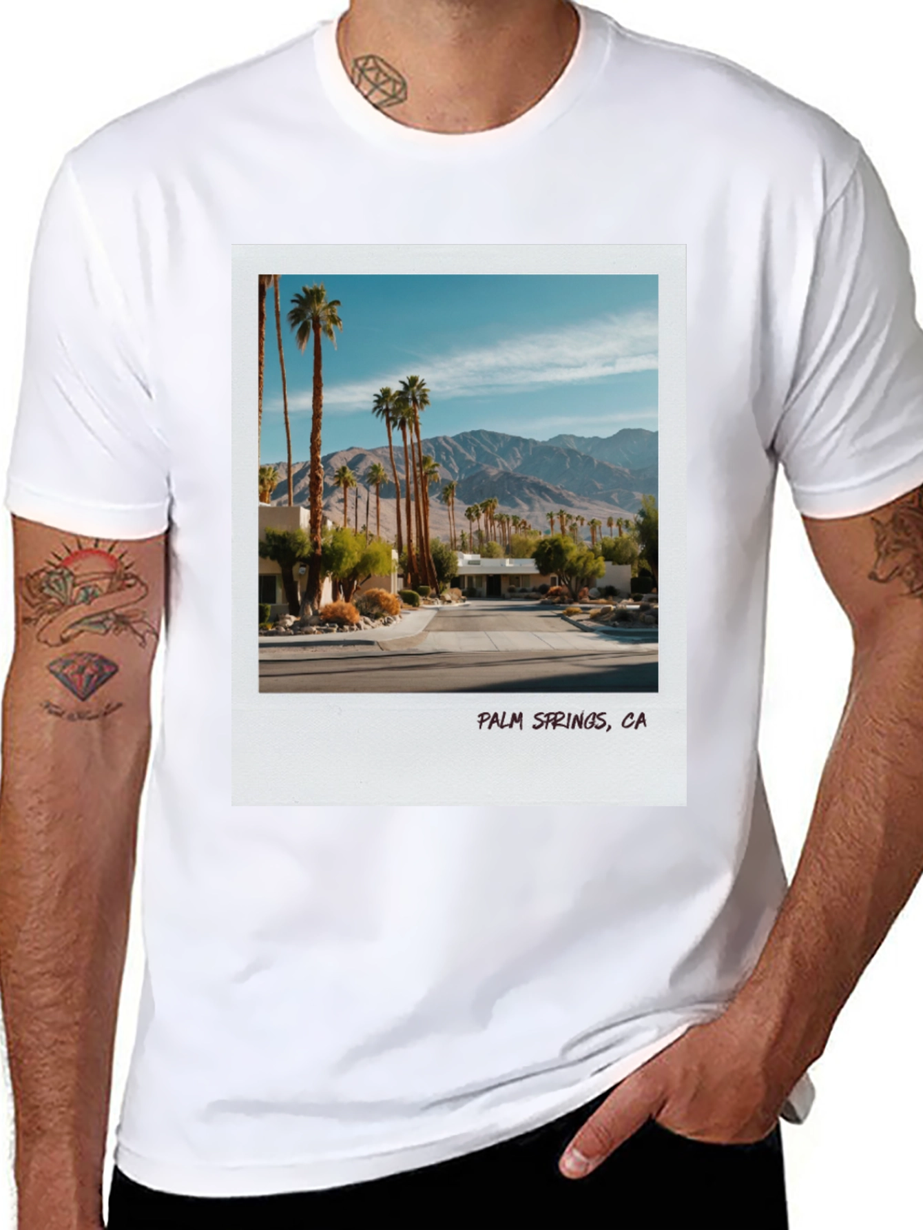 Palm Springs CA Graphic Tee - Black