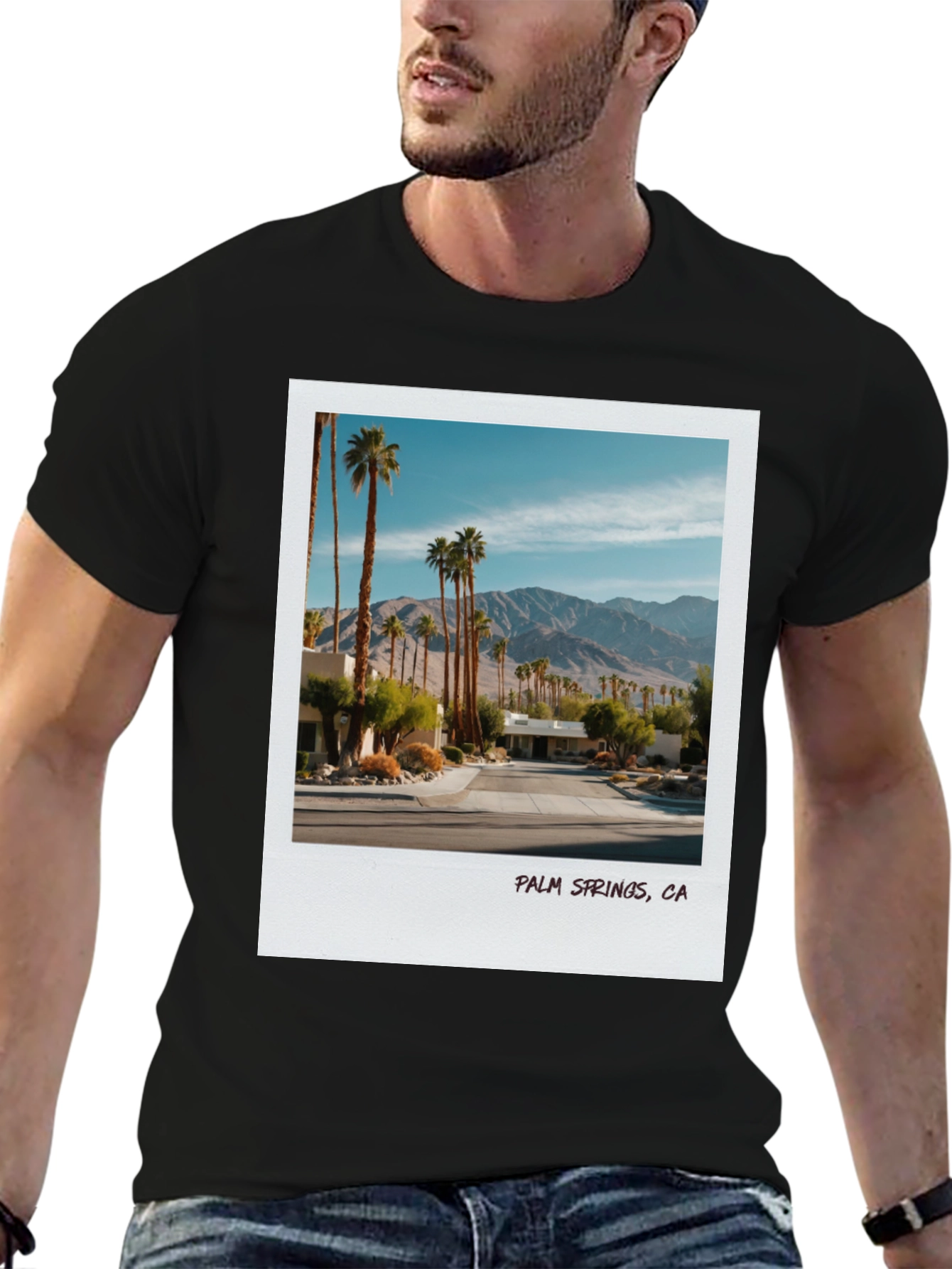 Palm Springs CA Graphic Tee - Black
