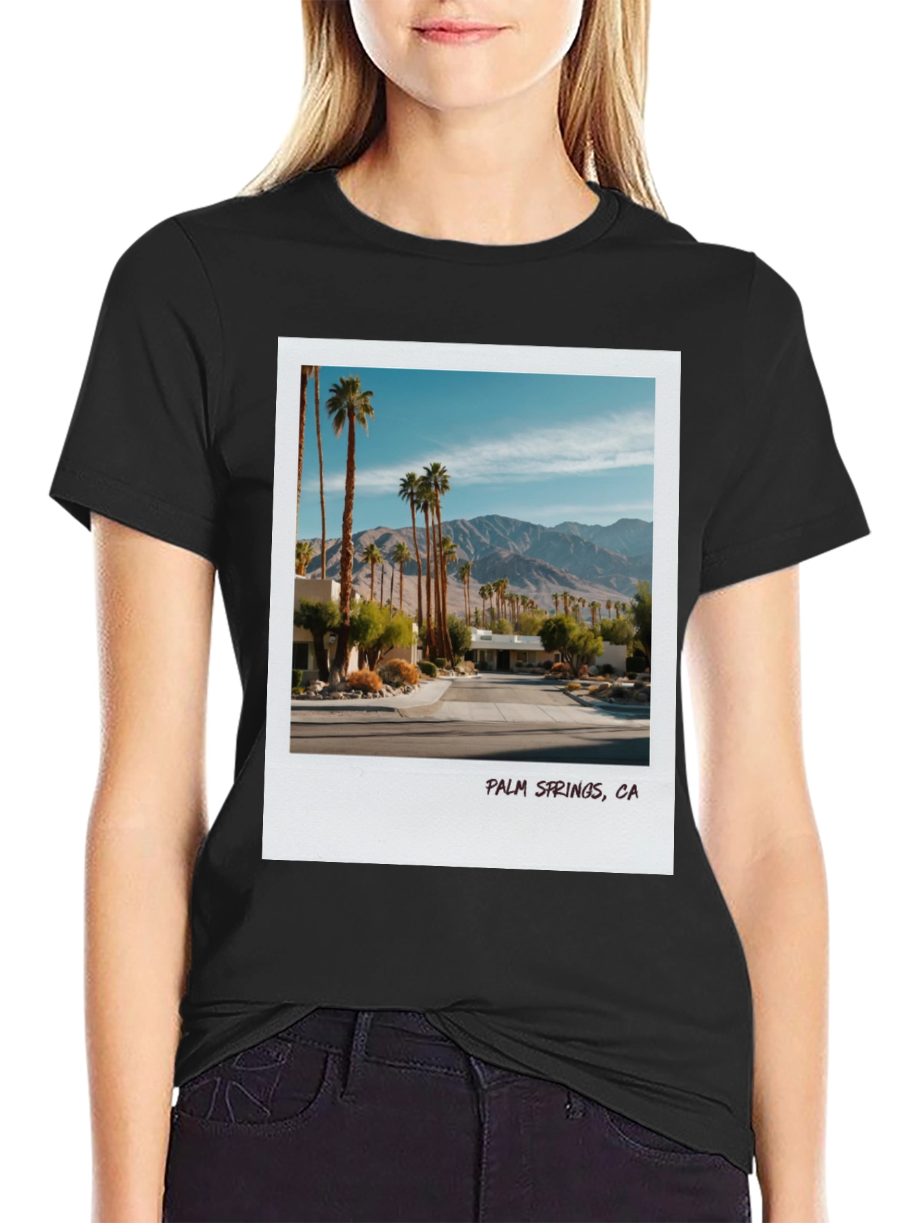 Palm Springs CA Graphic Tee - Black