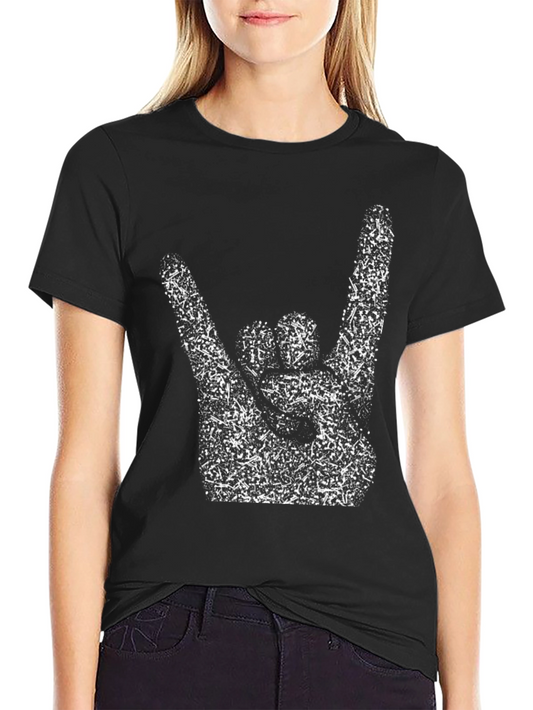 Rock On! Graphic Tee - Cool Musician Hand Sign T-Shirt