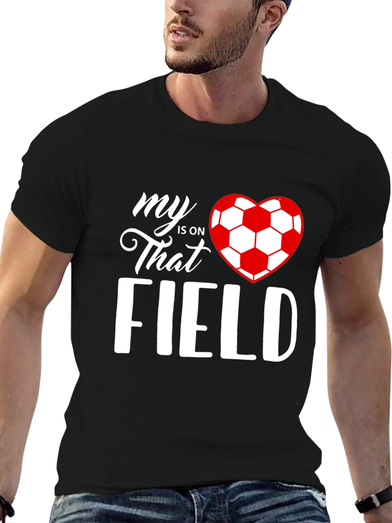 My Heart Is On That Field Soccer Graphic Tee