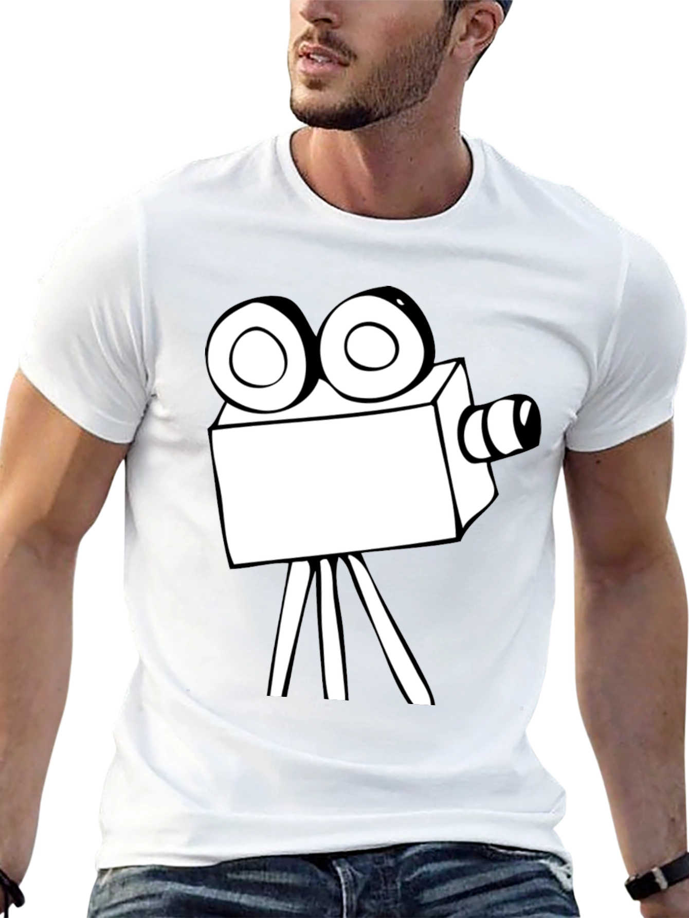 Retro Movie Camera Graphic T-Shirt