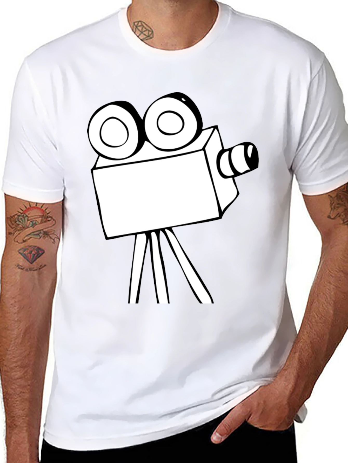 Retro Movie Camera Graphic T-Shirt