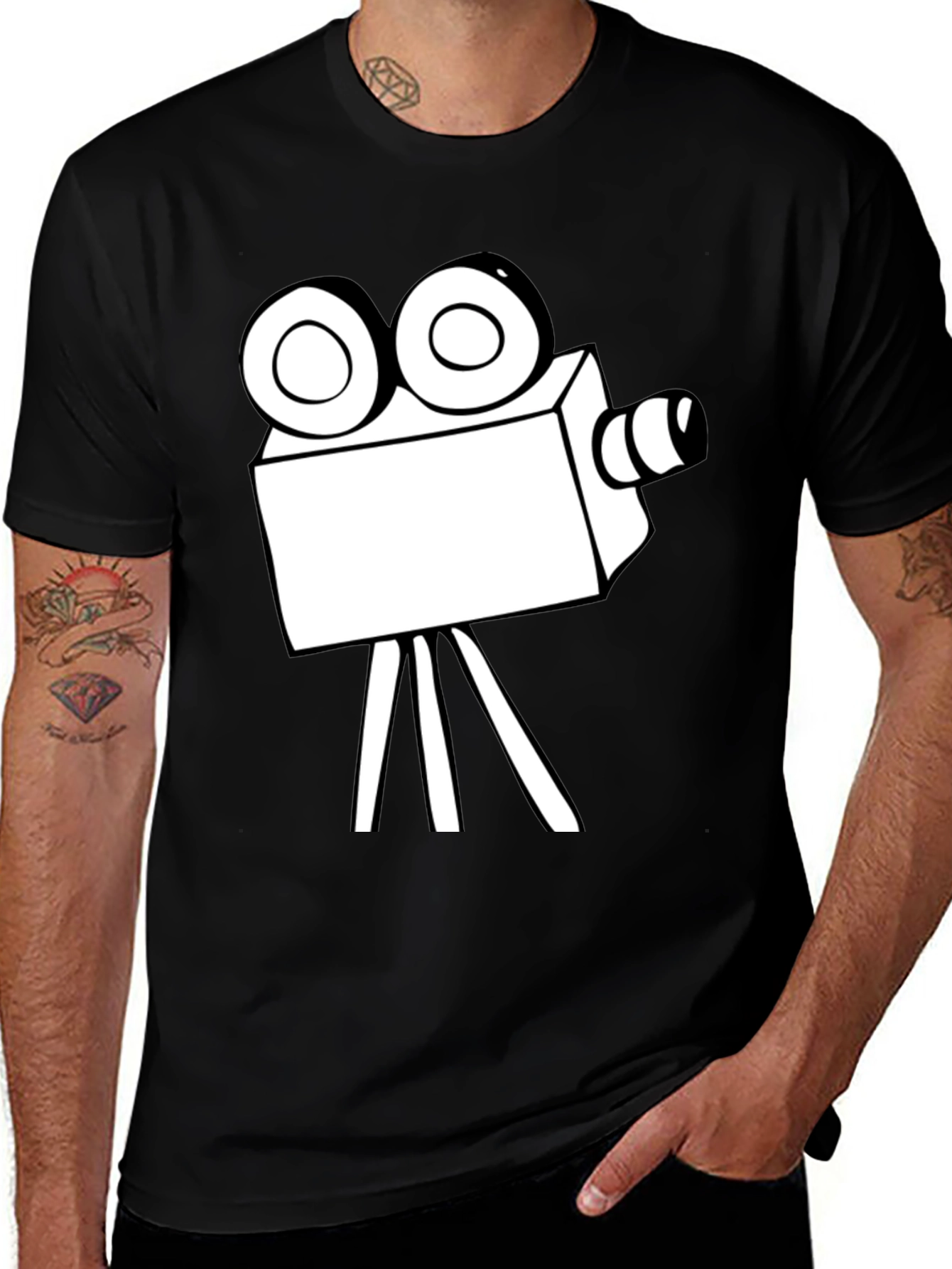 Retro Movie Camera Graphic T-Shirt