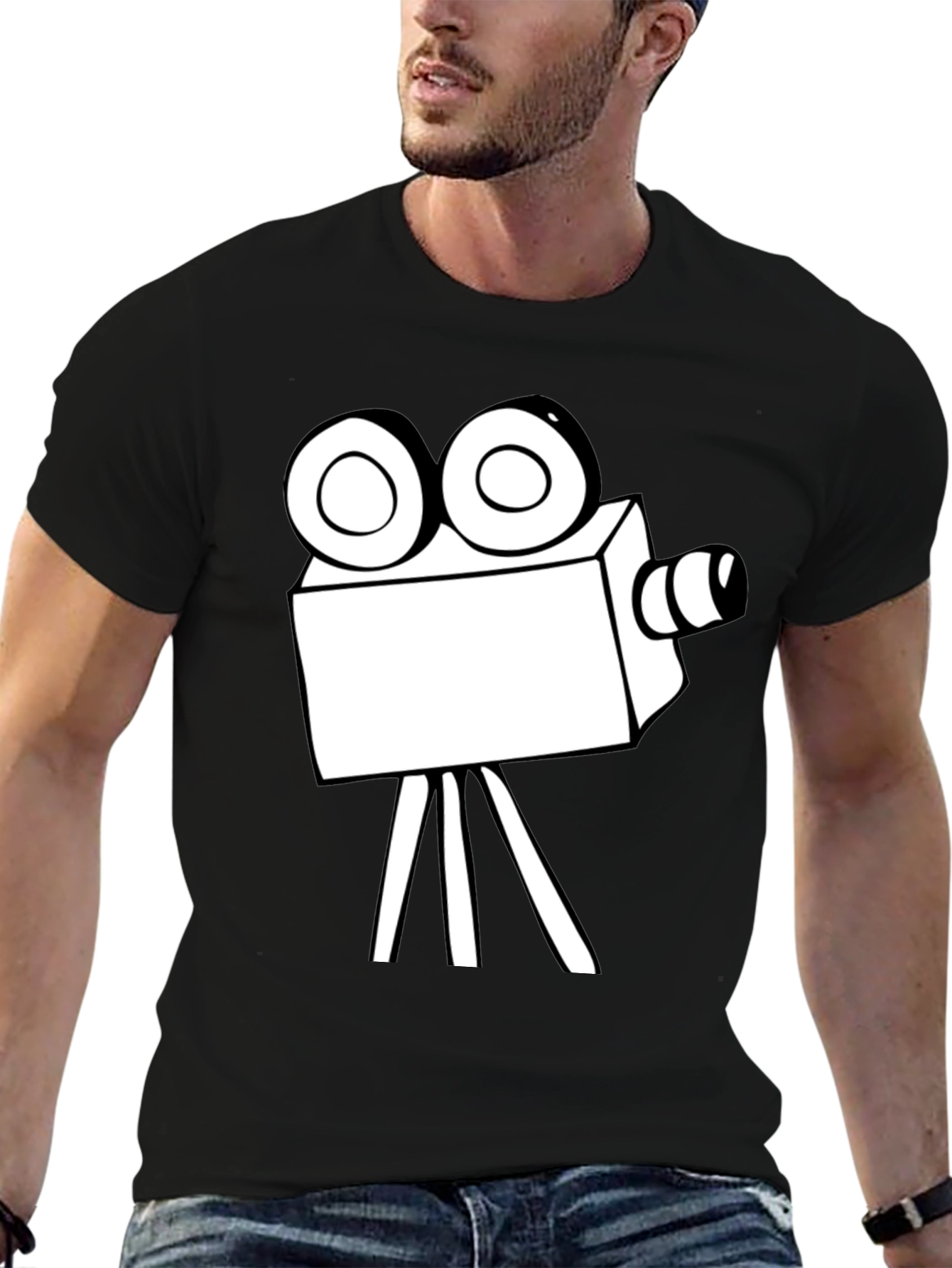 Retro Movie Camera Graphic T-Shirt