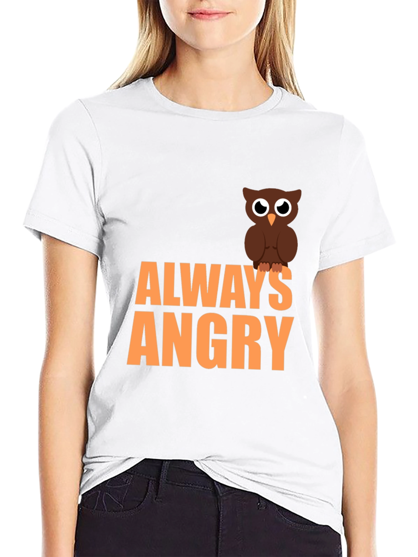 Always Angry Owl Graphic Tee - Mens Black T-Shirt