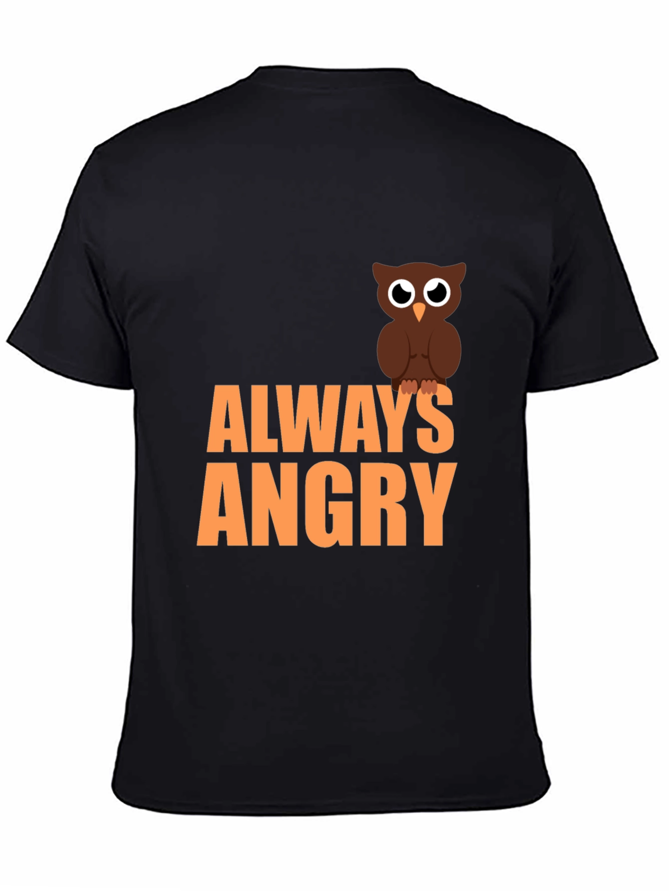 Always Angry Owl Graphic Tee - Mens Black T-Shirt