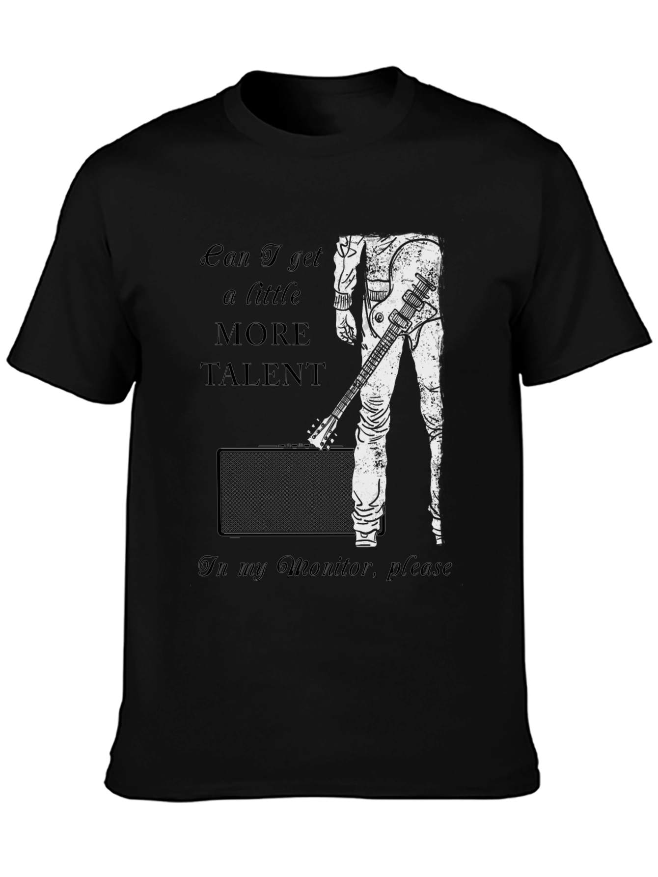 Talent Monitor Black T-Shirt - Music Lover Tee