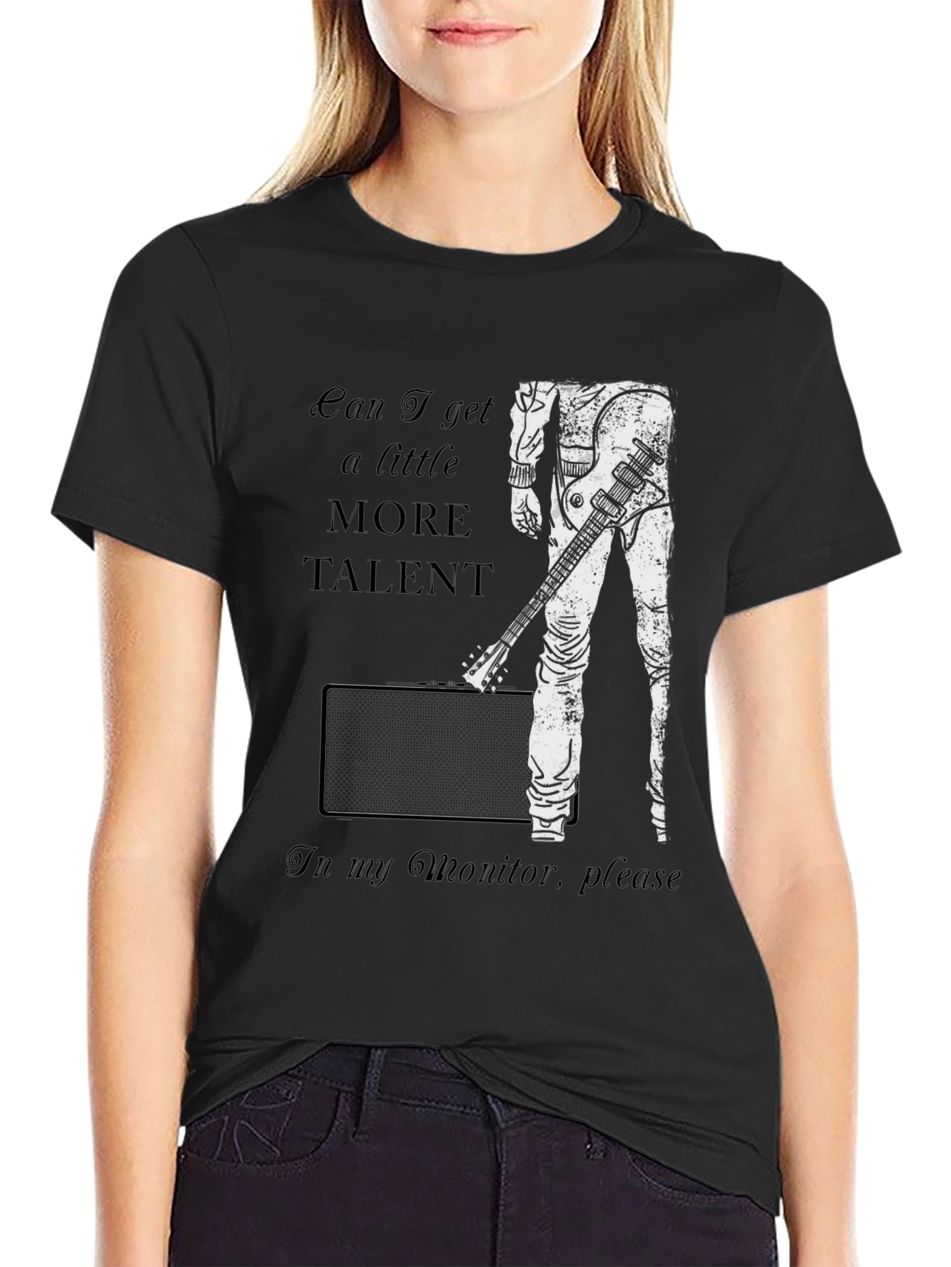 Talent Monitor Black T-Shirt - Music Lover Tee