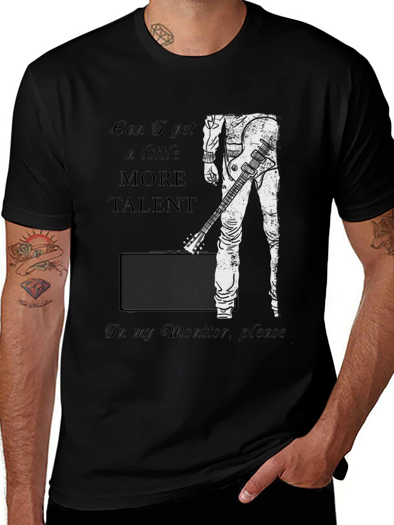 Talent Monitor Black T-Shirt - Music Lover Tee