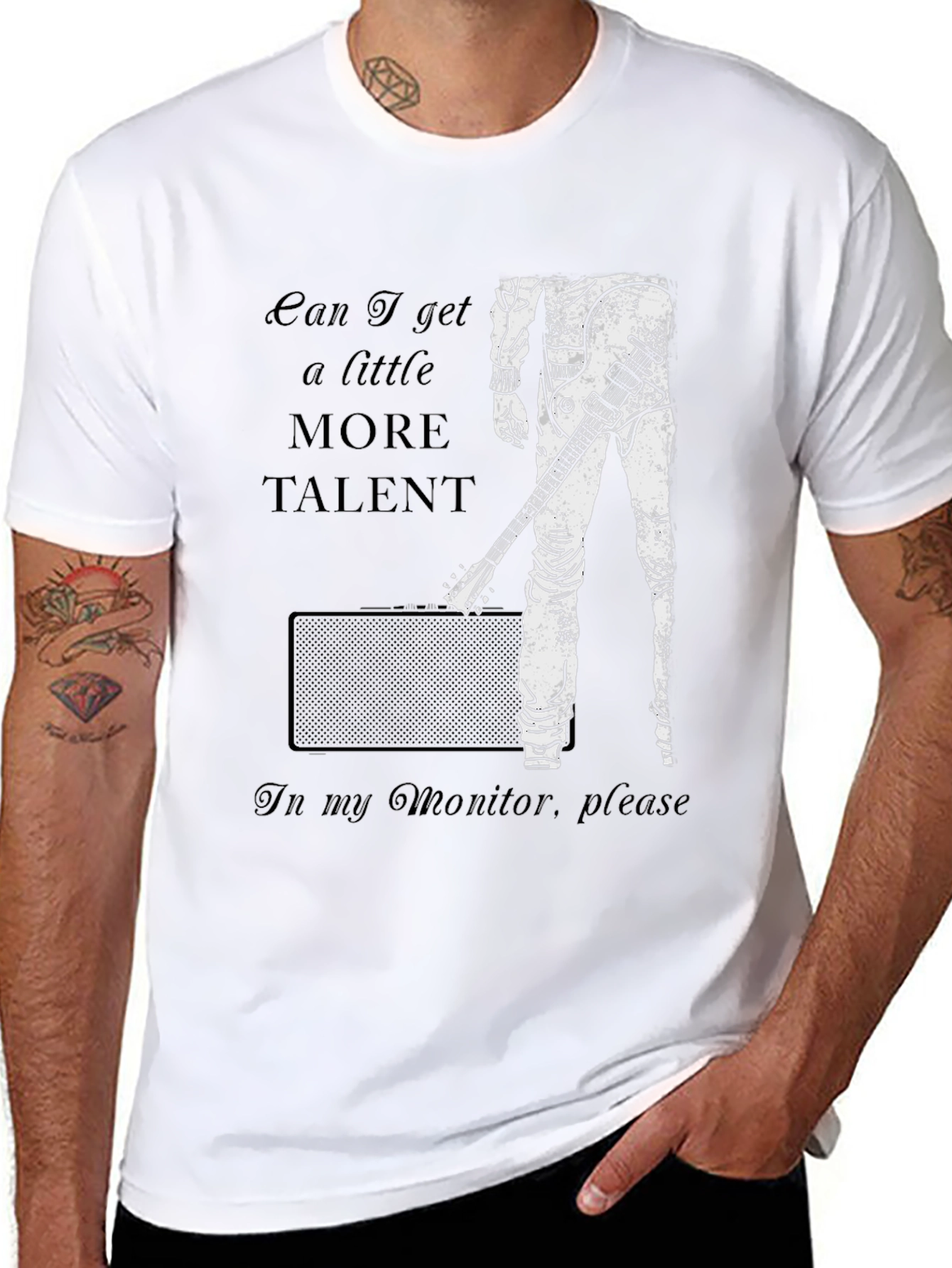 Talent Monitor Black T-Shirt - Music Lover Tee