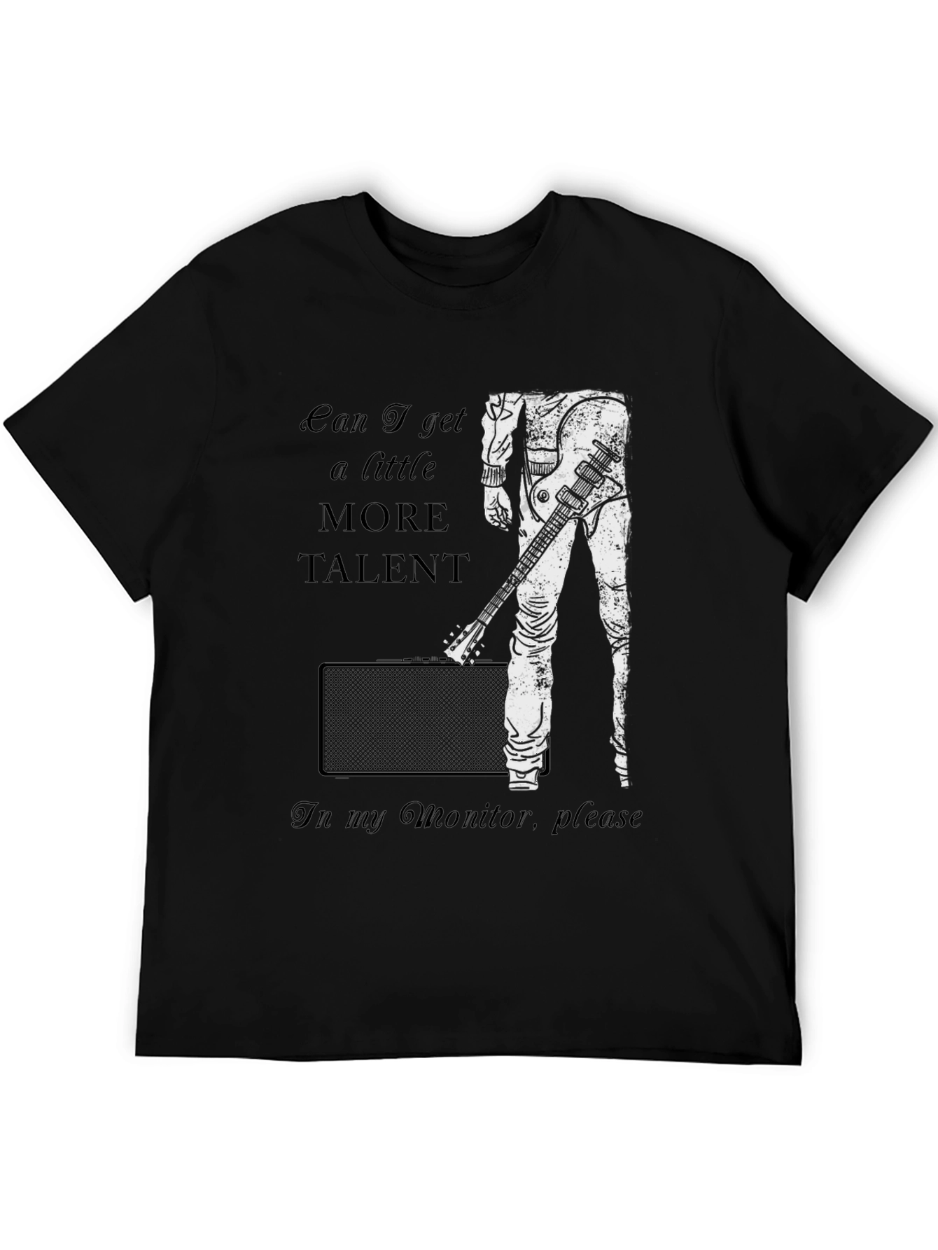 Talent Monitor Black T-Shirt - Music Lover Tee