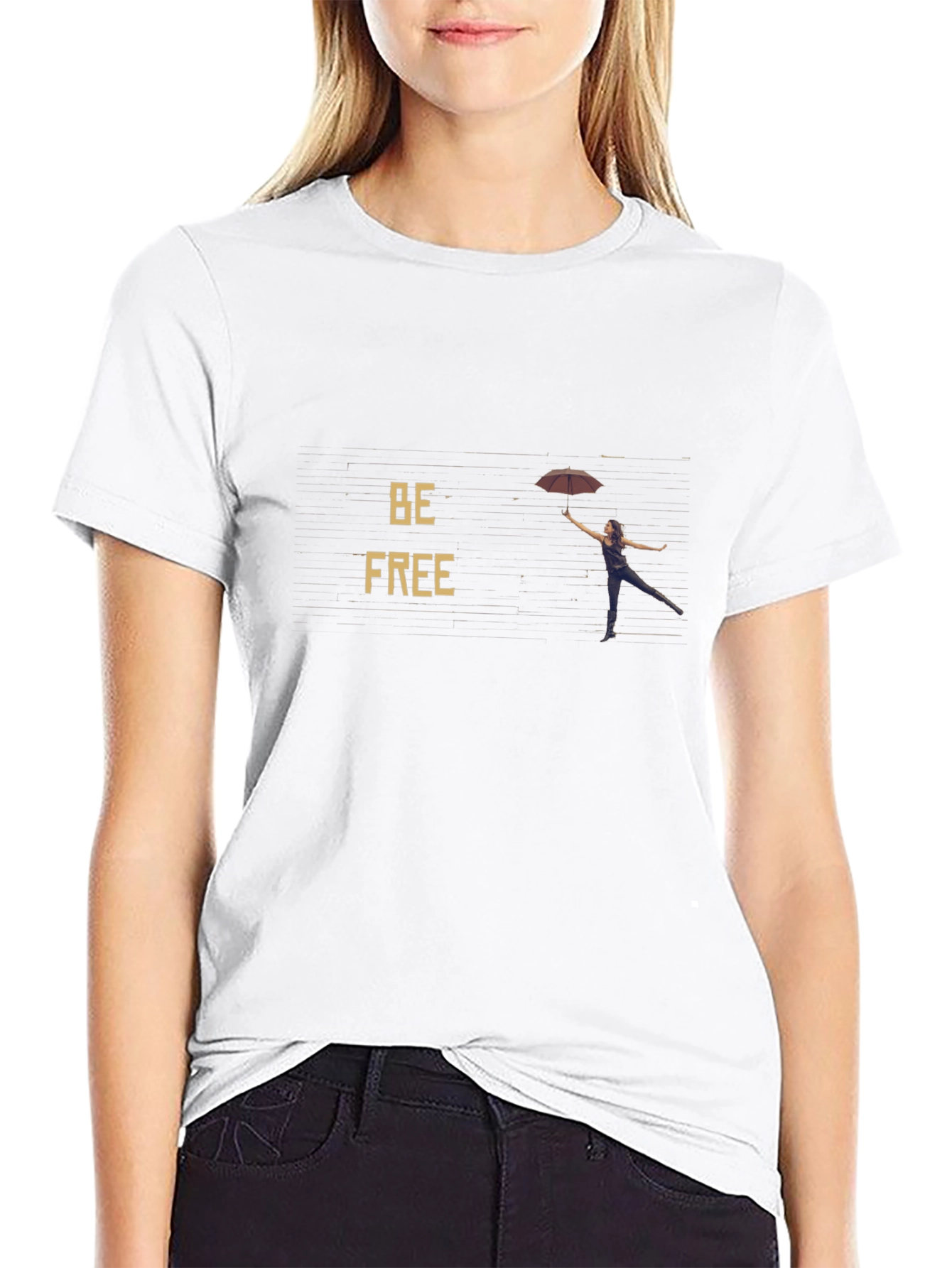 Be Free Black Graphic Tee