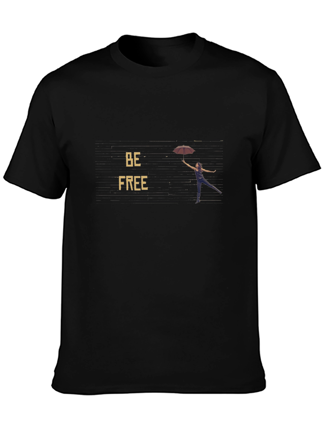 Be Free Black Graphic Tee