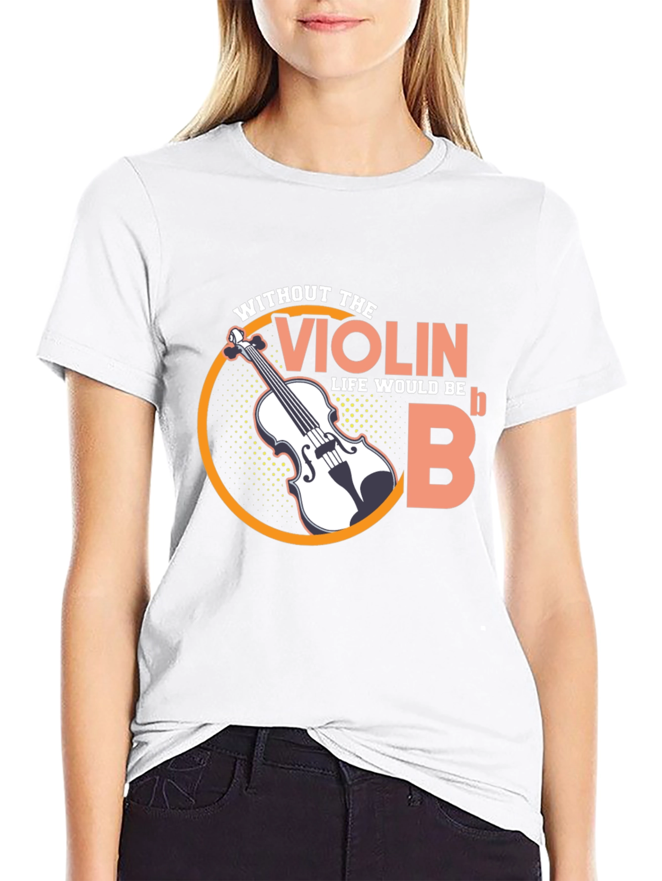 Violin Life Would Be Flat Funny Music T-Shirt