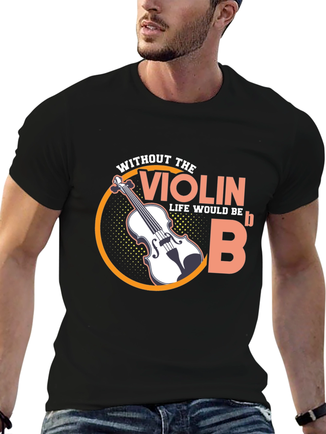 Violin Life Would Be Flat Funny Music T-Shirt