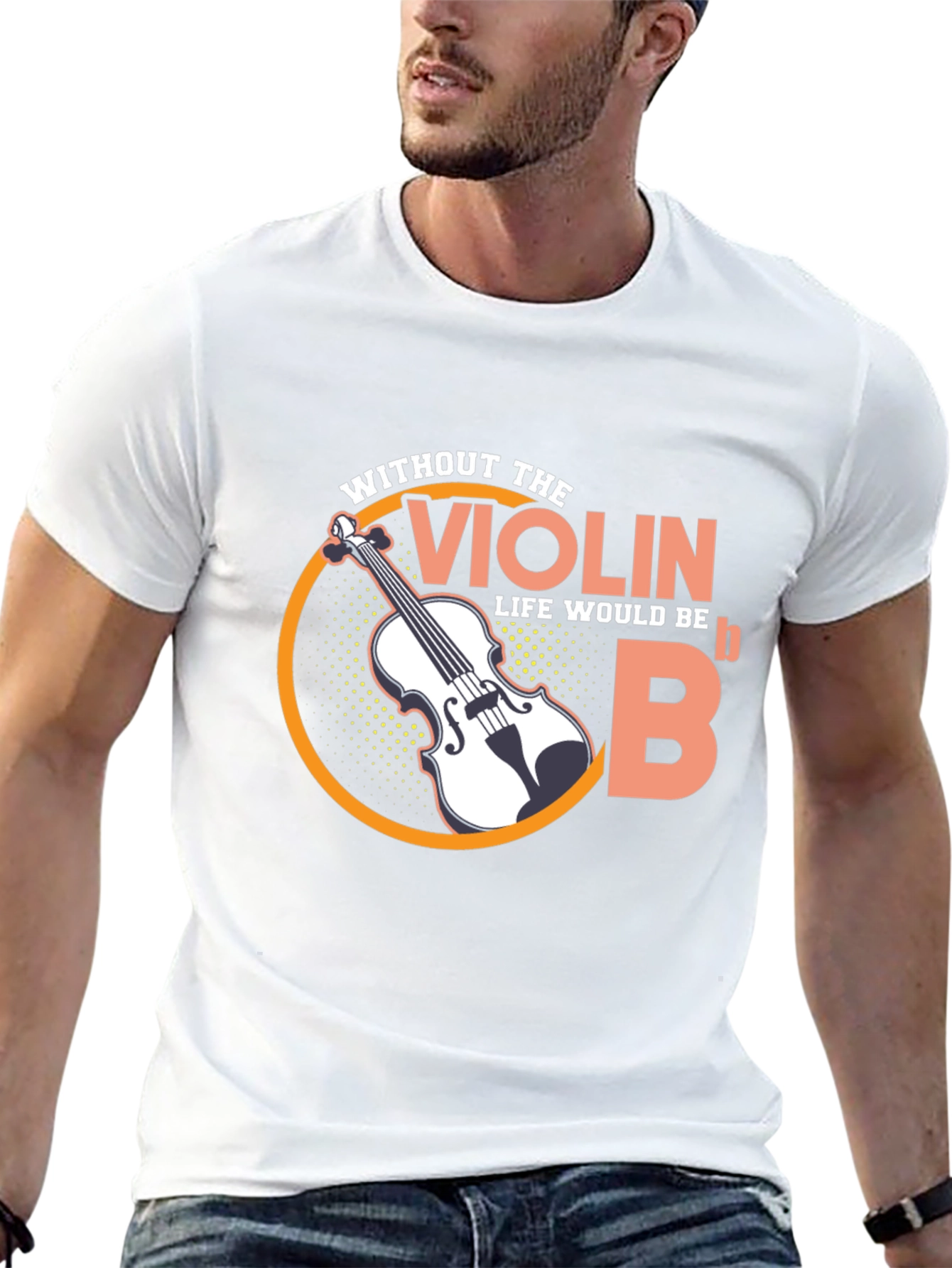 Violin Life Would Be Flat Funny Music T-Shirt