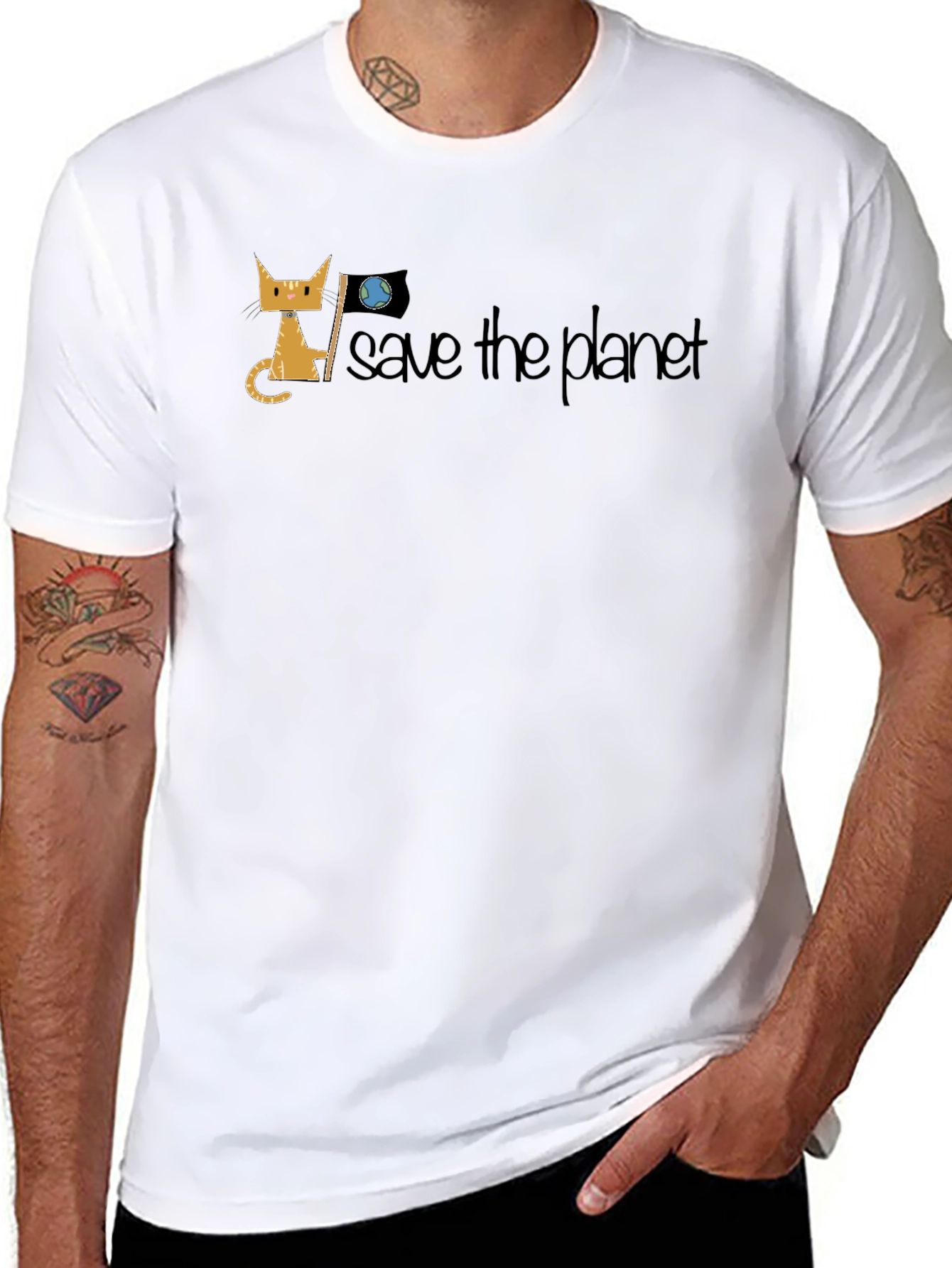 Save the Planet Graphic T-Shirt - Black
