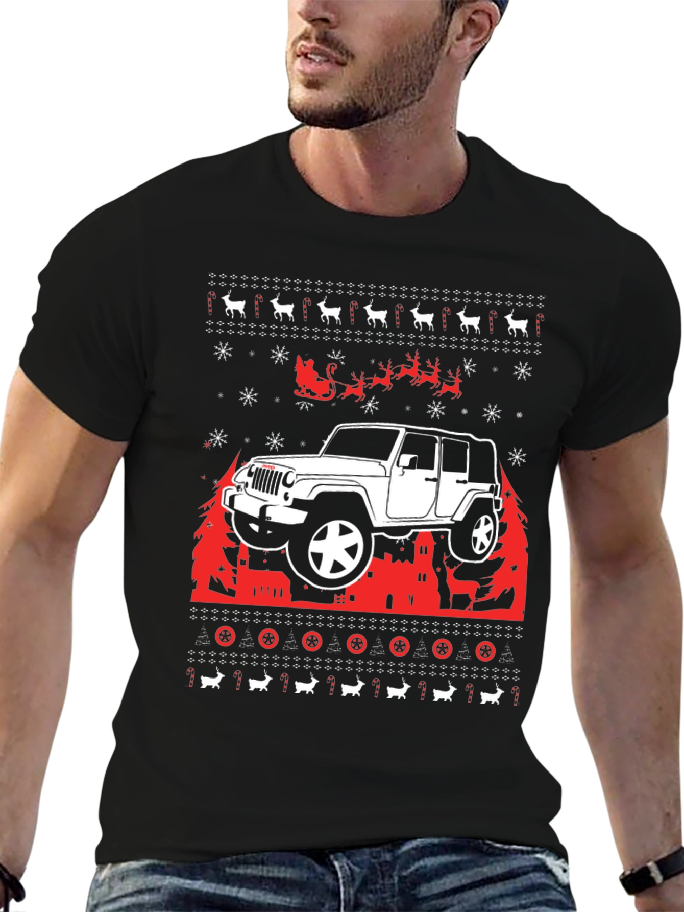 Jeep Ugly Christmas Sweater T-Shirt