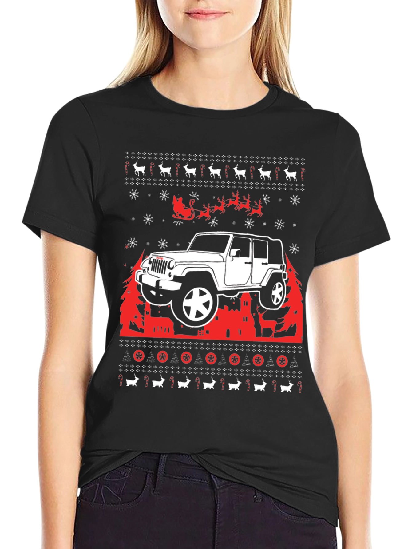 Jeep Ugly Christmas Sweater T-Shirt