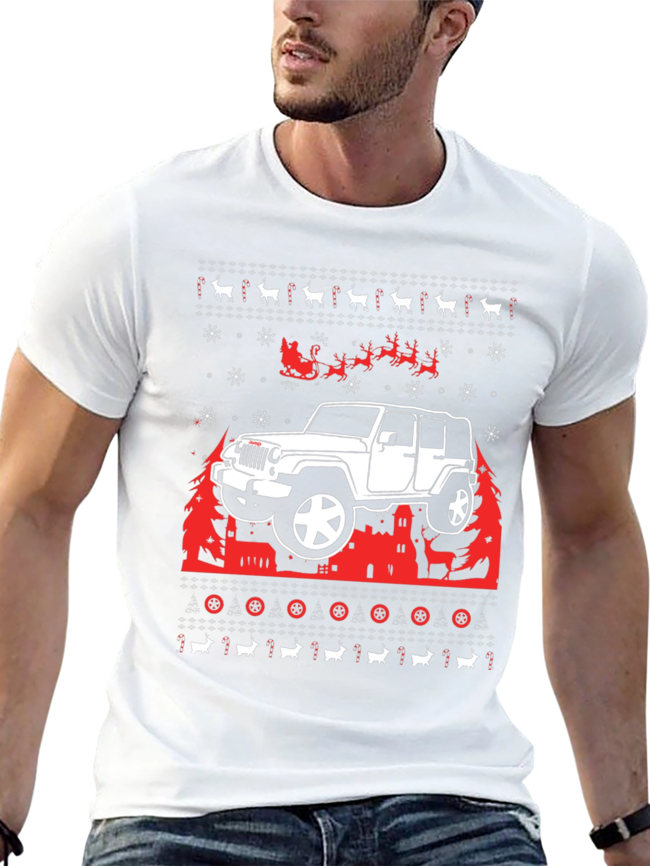 Jeep Ugly Christmas Sweater T-Shirt