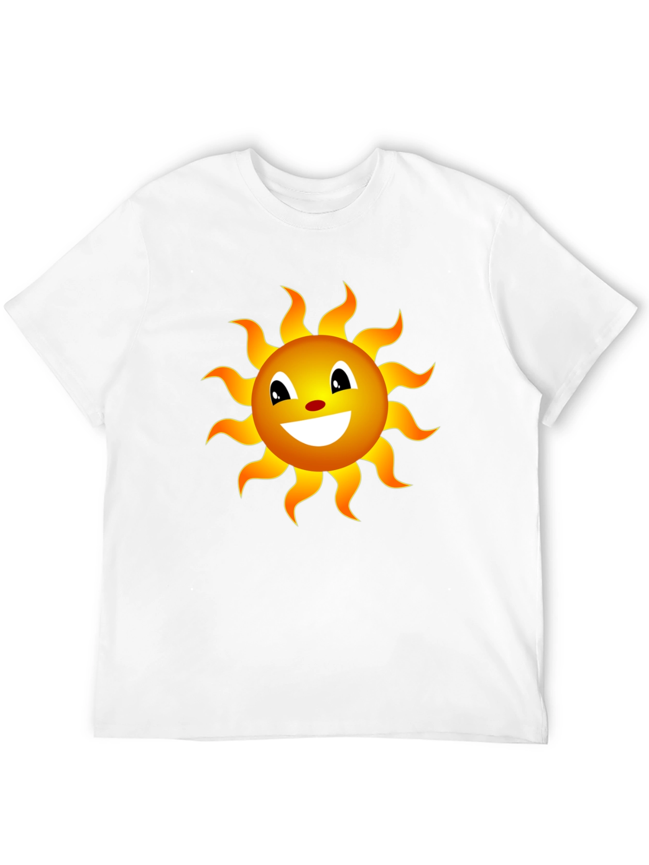 Smiling Sun Graphic Tee - Black Cotton Blend Shirt