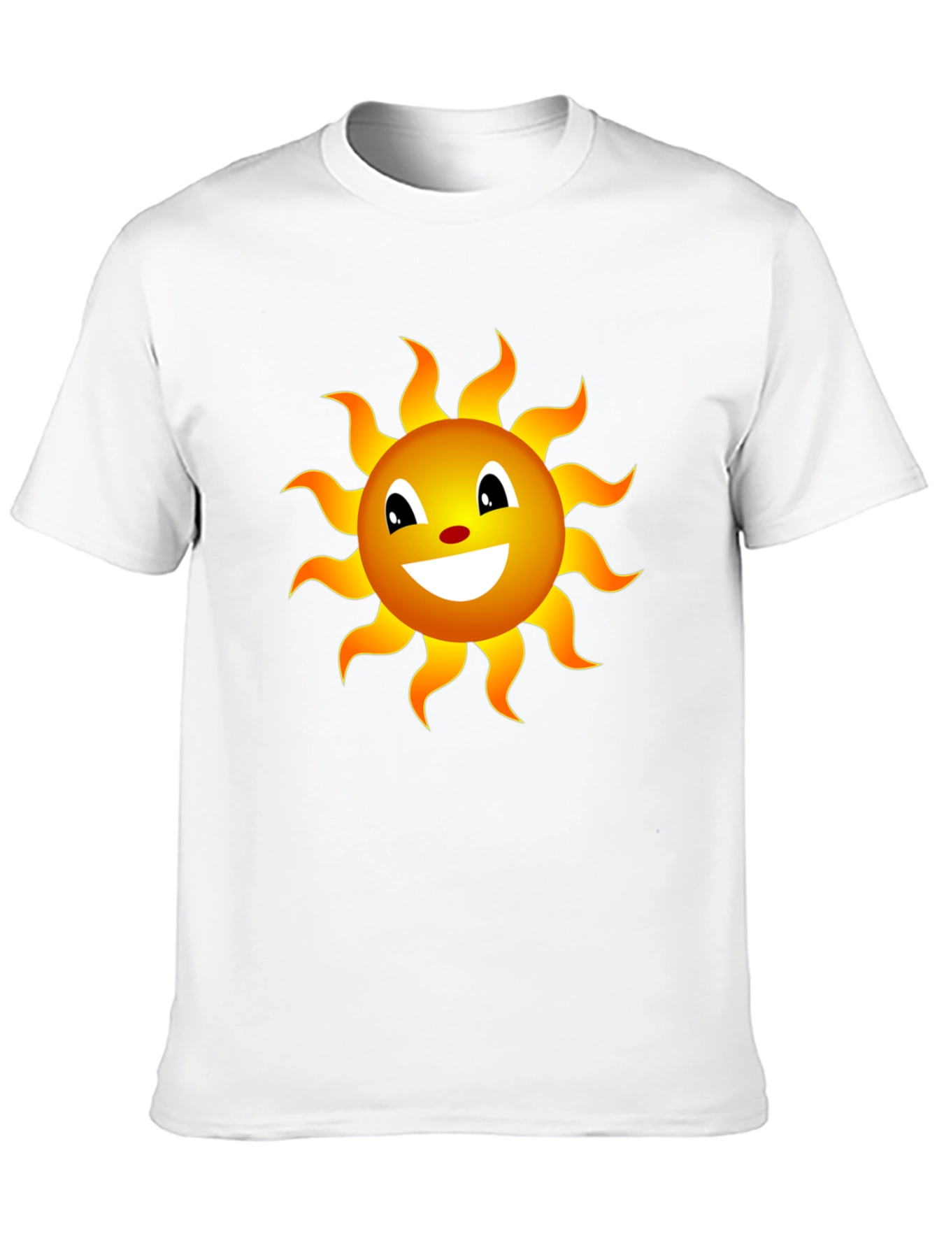 Smiling Sun Graphic Tee - Black Cotton Blend Shirt