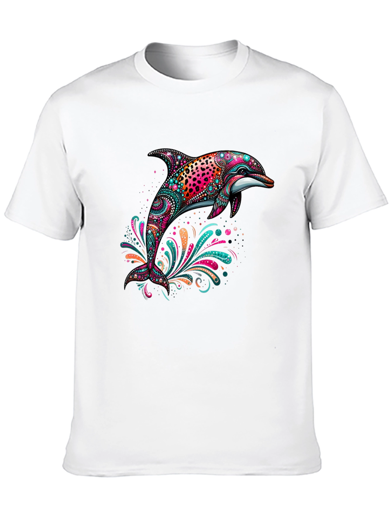 Dolphin Art Print Black Tee