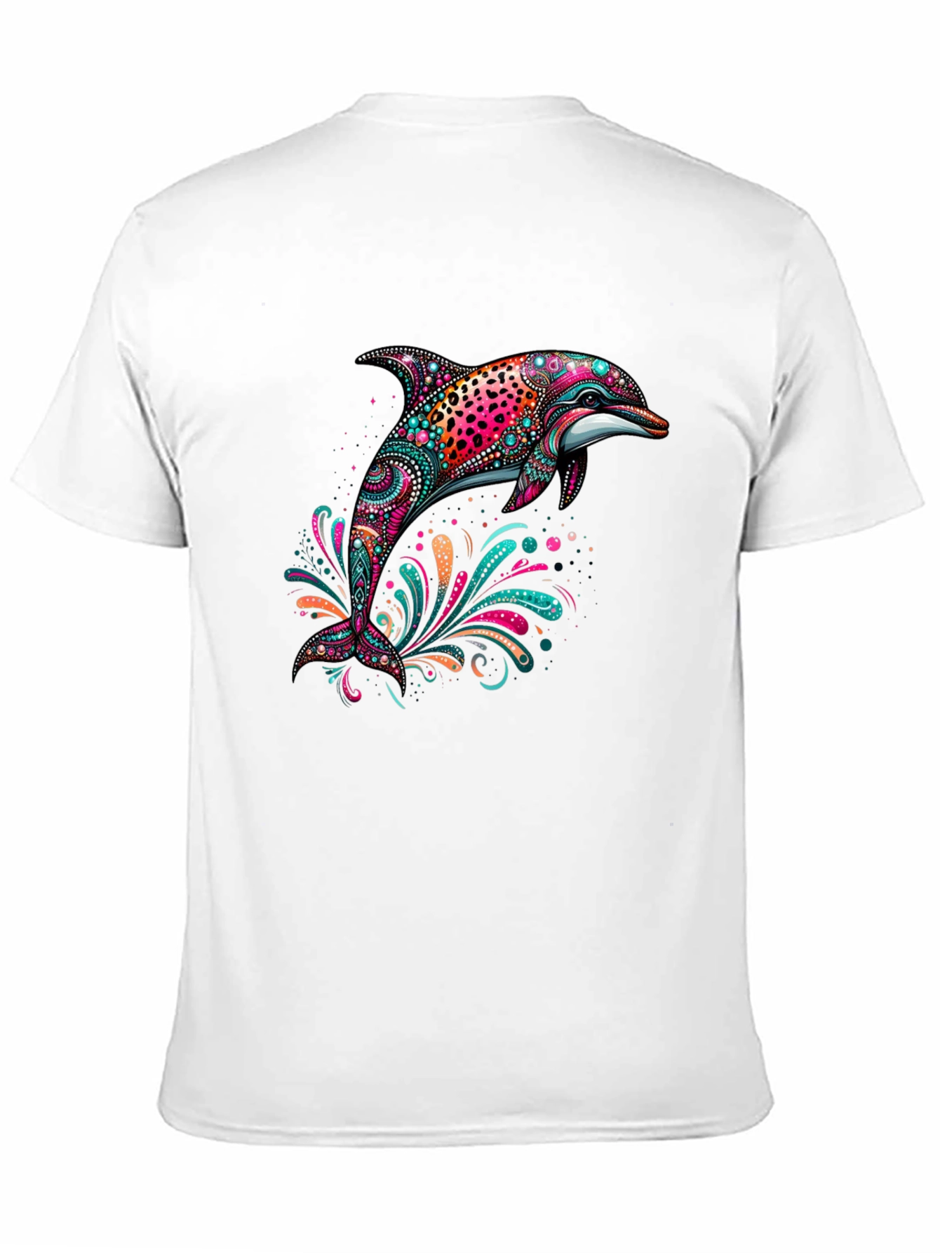 Dolphin Art Print Black Tee