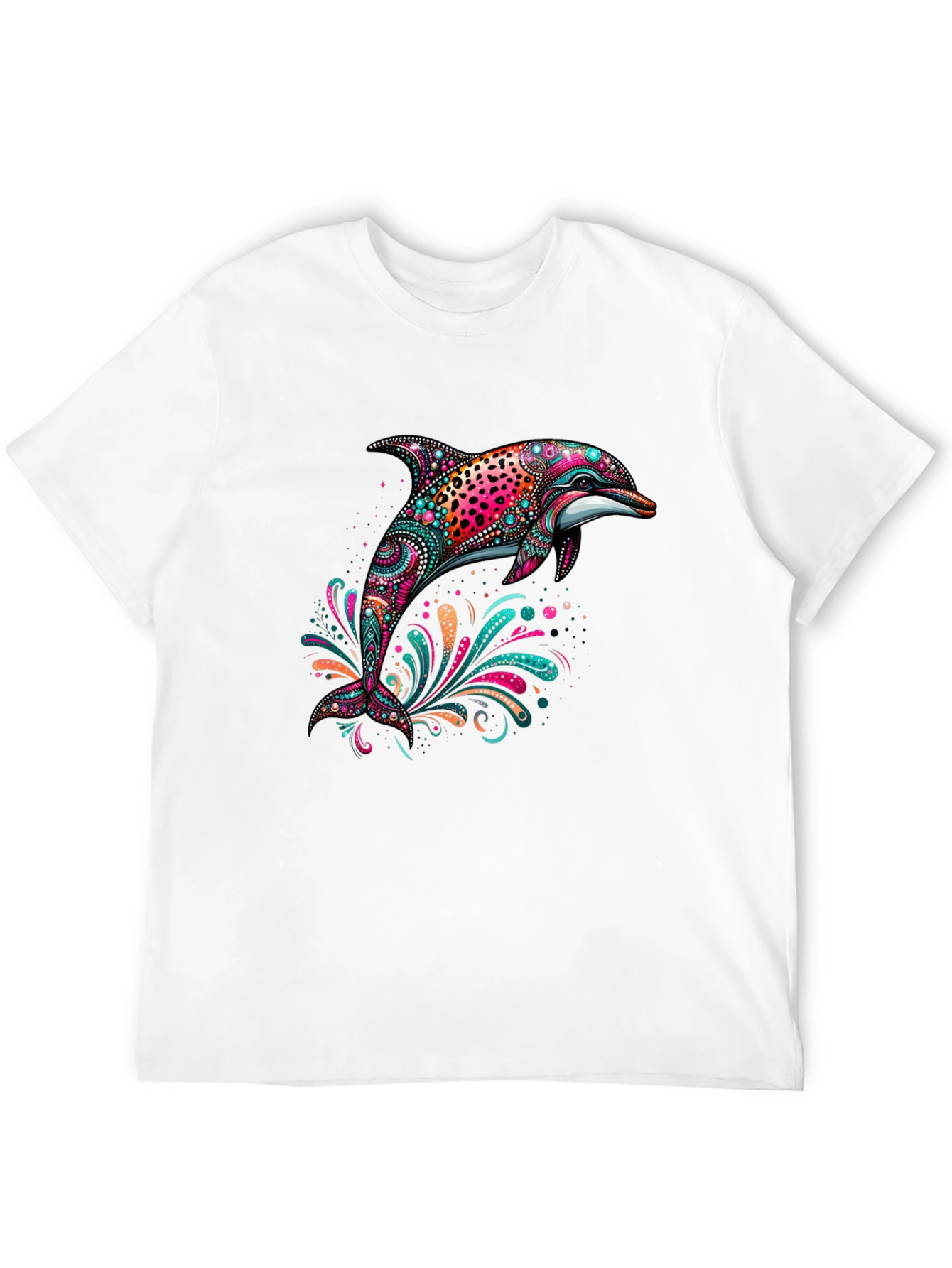 Dolphin Art Print Black Tee