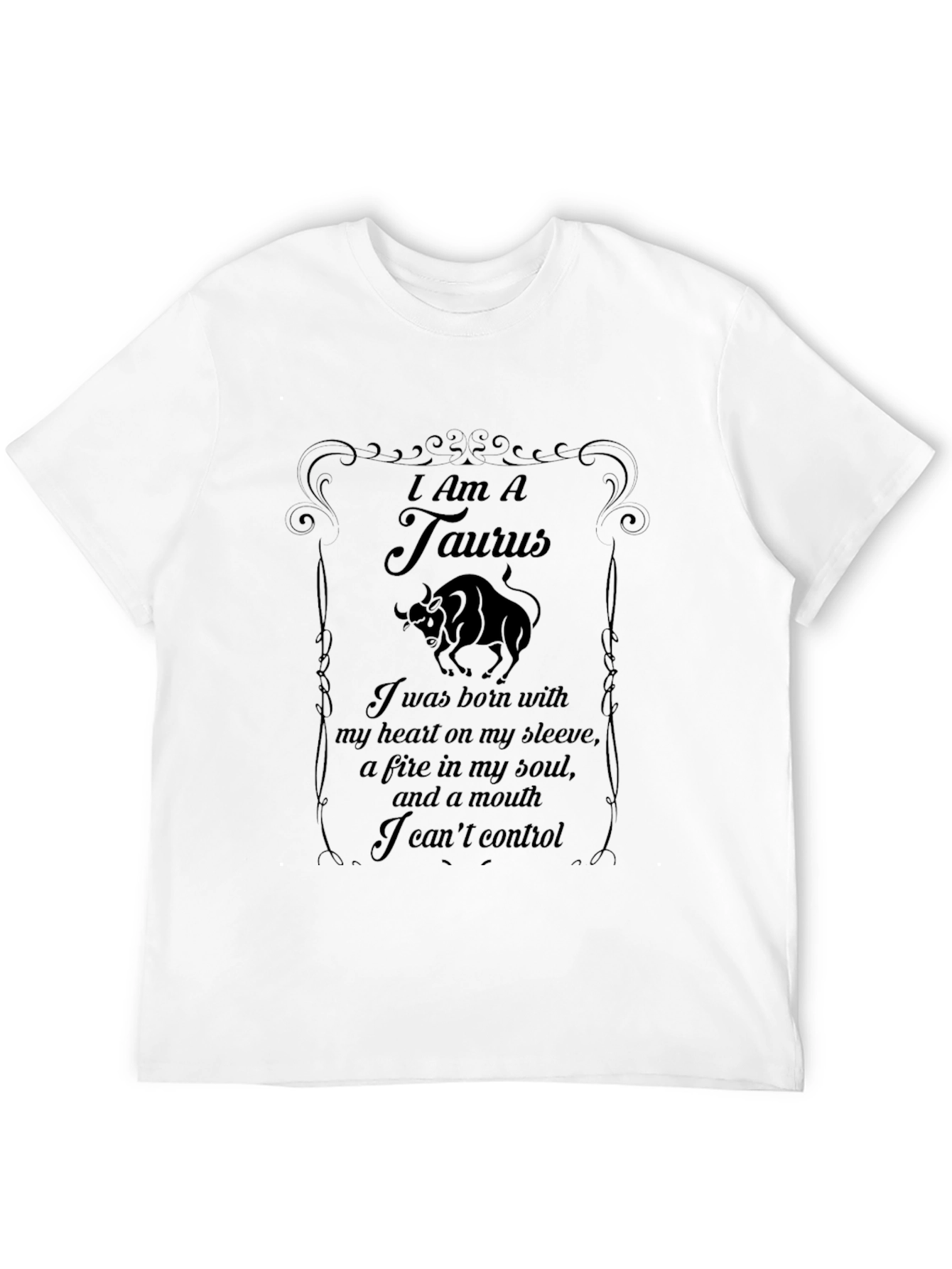 Taurus Zodiac Graphic T-Shirt - Black