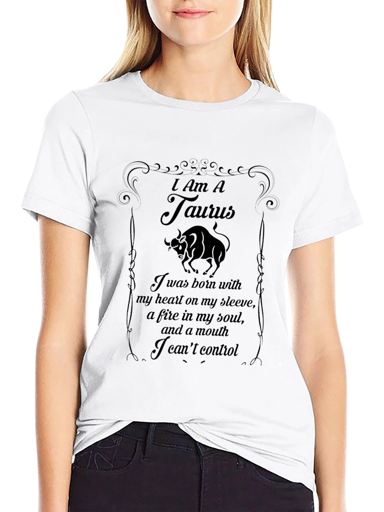 Taurus Zodiac Graphic T-Shirt - Black
