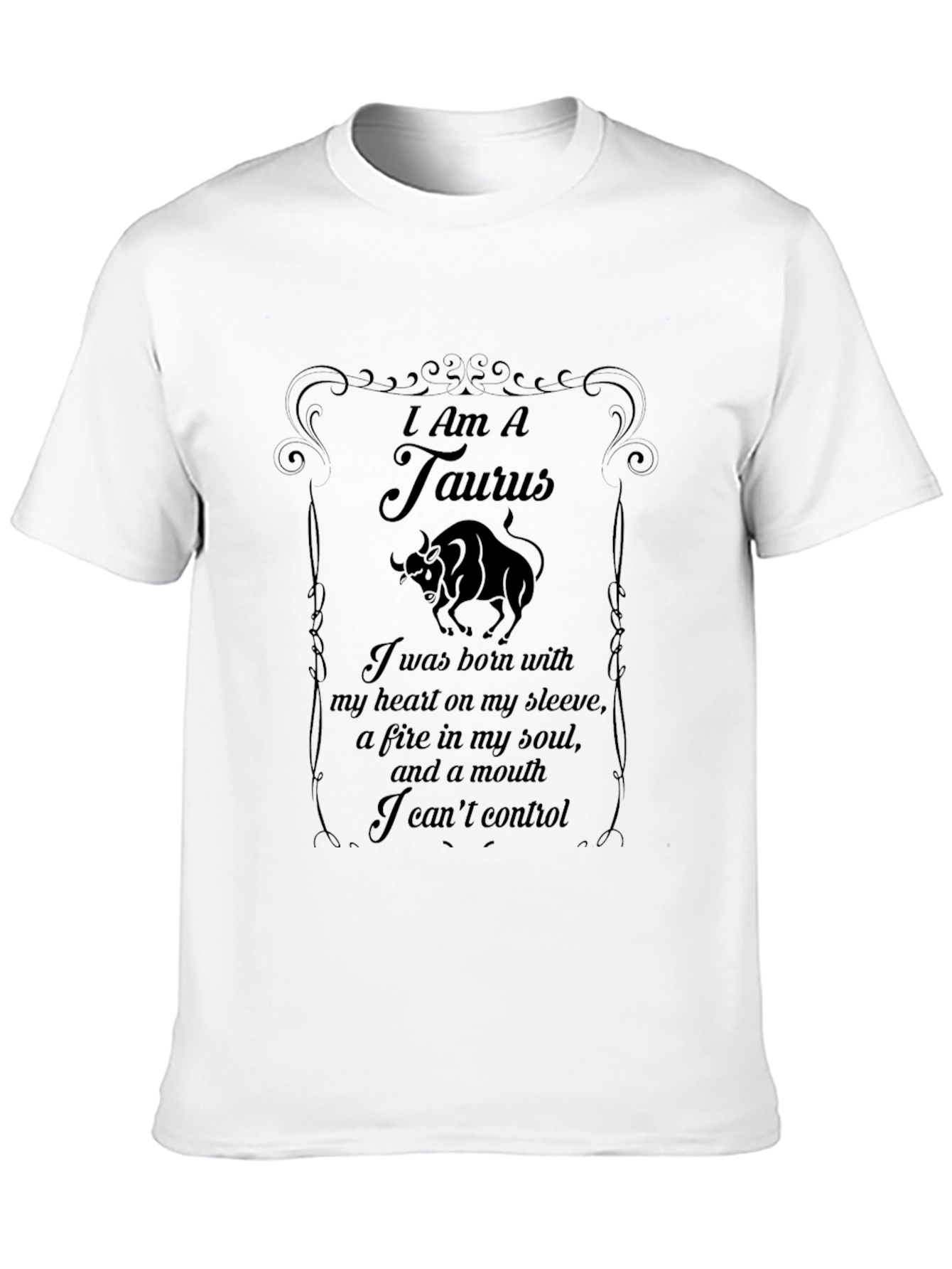Taurus Zodiac Graphic T-Shirt - Black