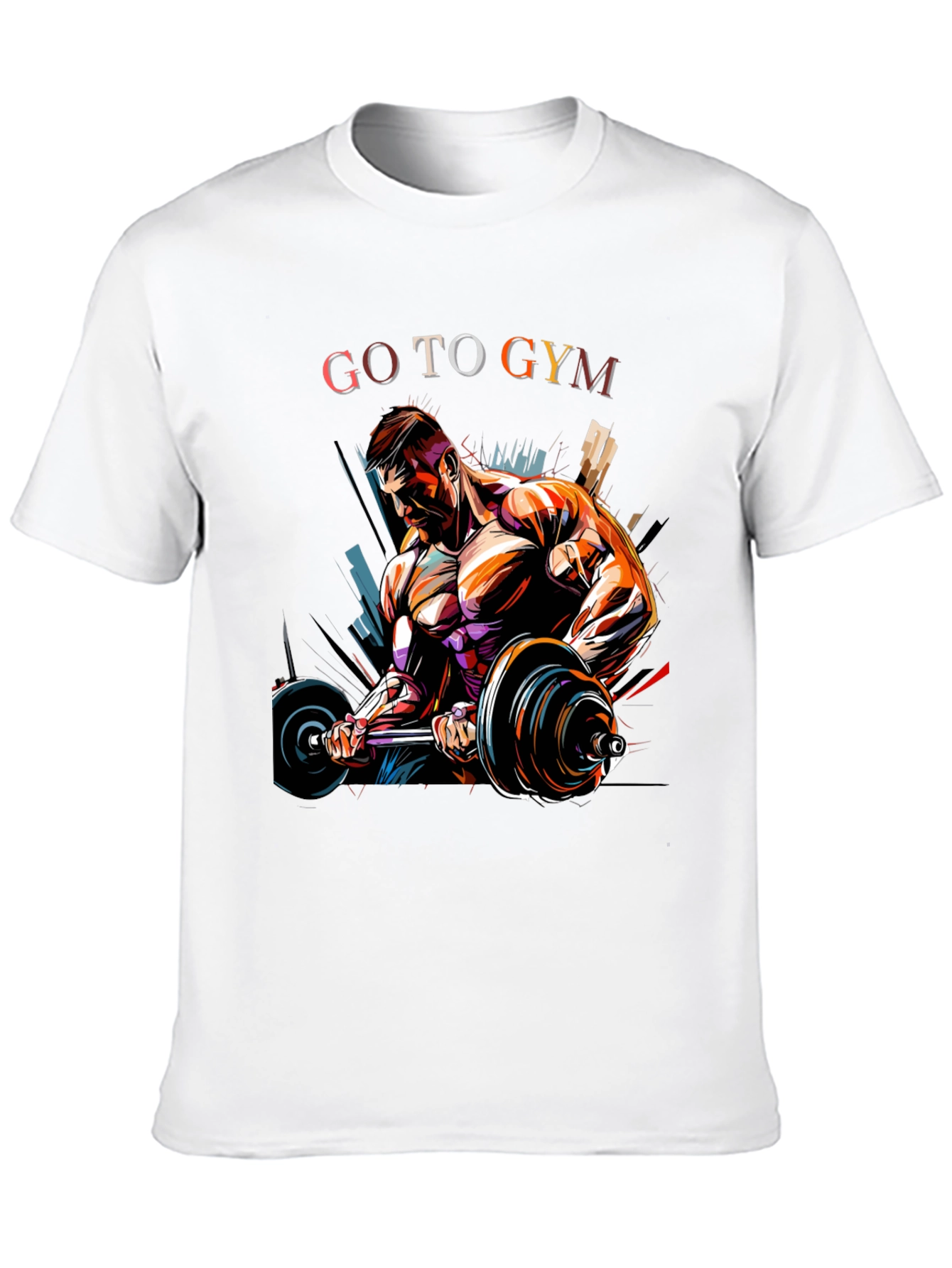 Go To Gym Black Graphic T-Shirt