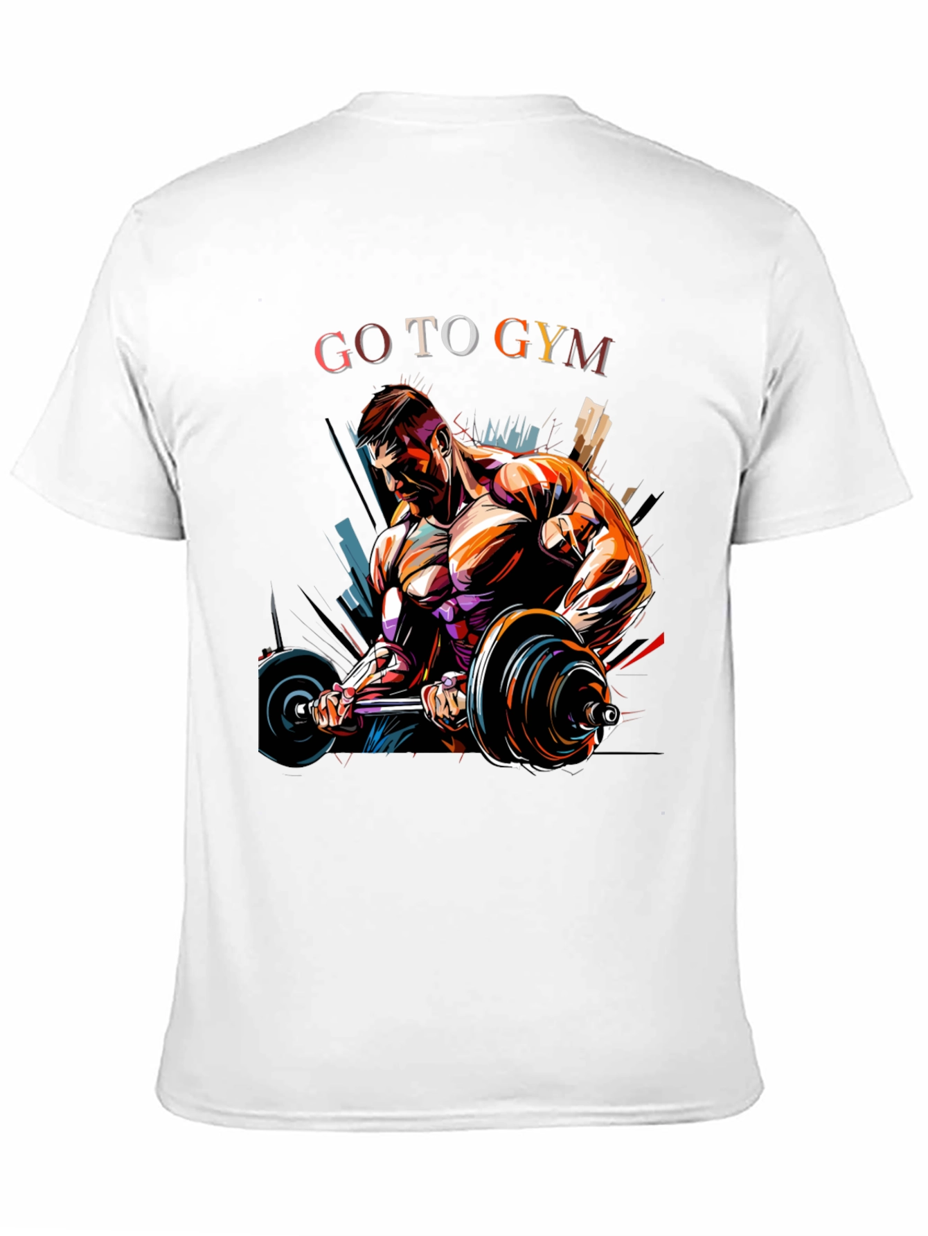 Go To Gym Black Graphic T-Shirt