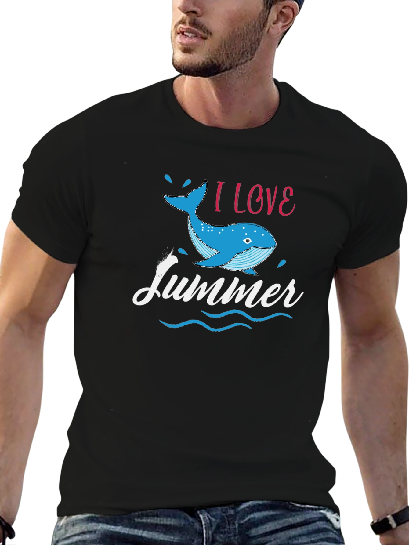 I Love Summer Whale Graphic T-Shirt
