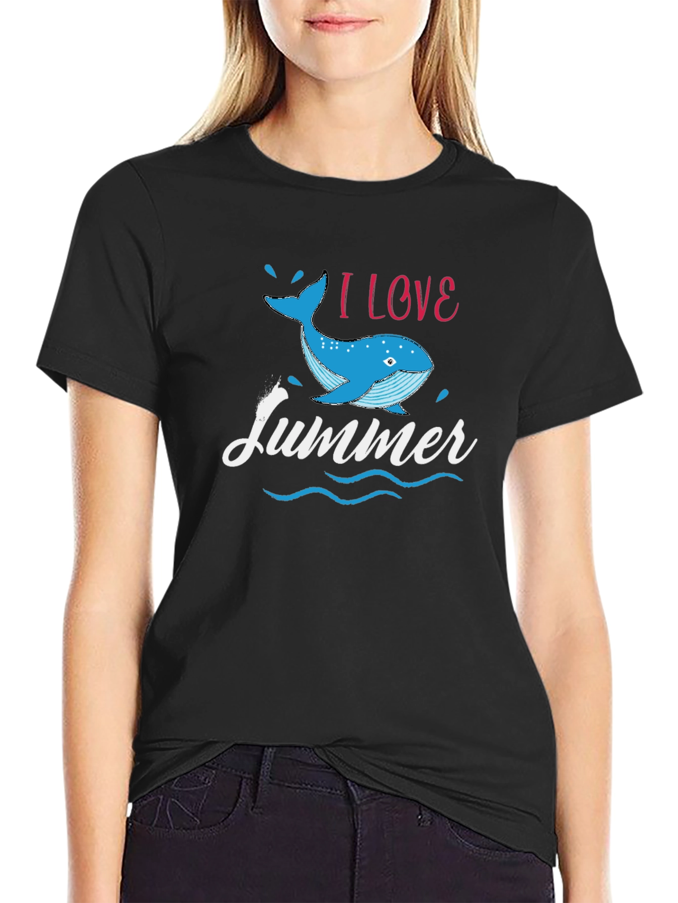 I Love Summer Whale Graphic T-Shirt