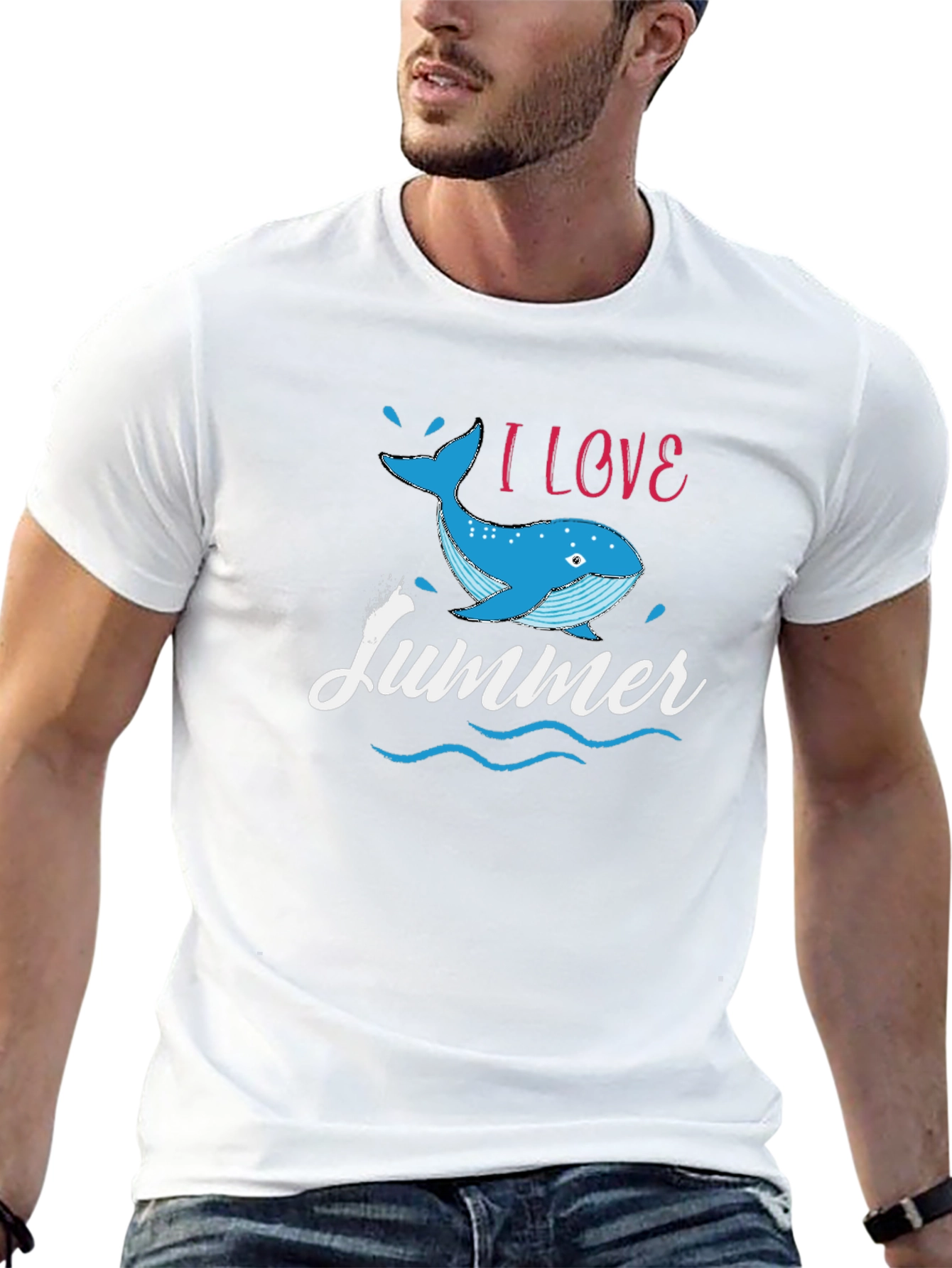 I Love Summer Whale Graphic T-Shirt