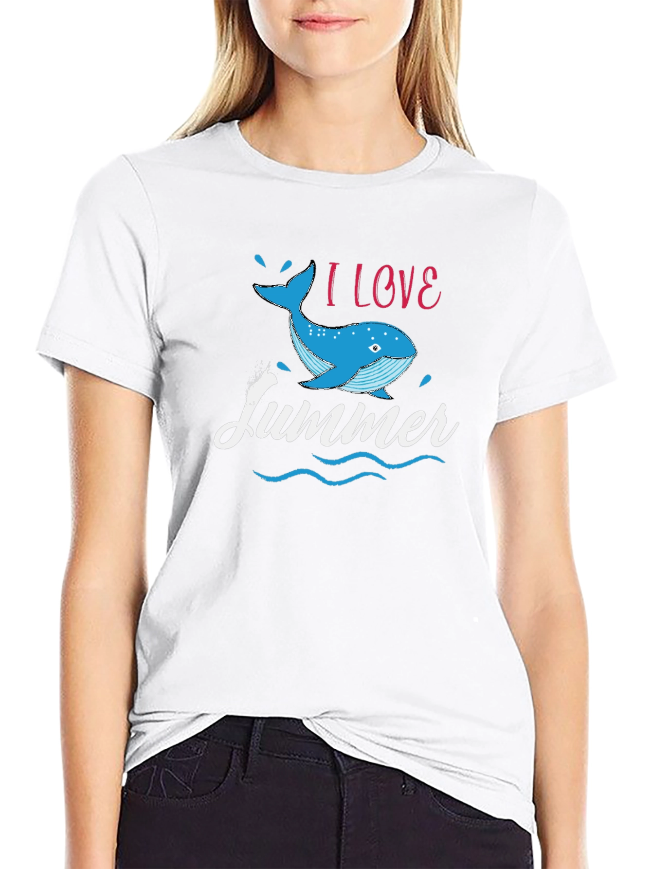 I Love Summer Whale Graphic T-Shirt