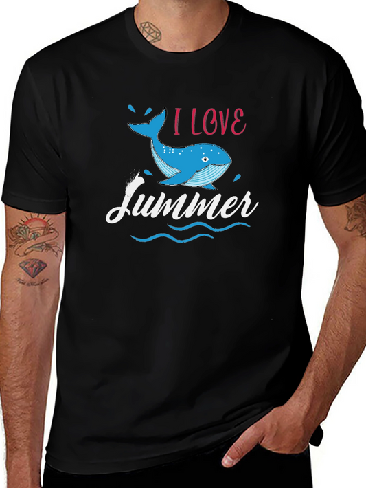 I Love Summer Whale Graphic T-Shirt