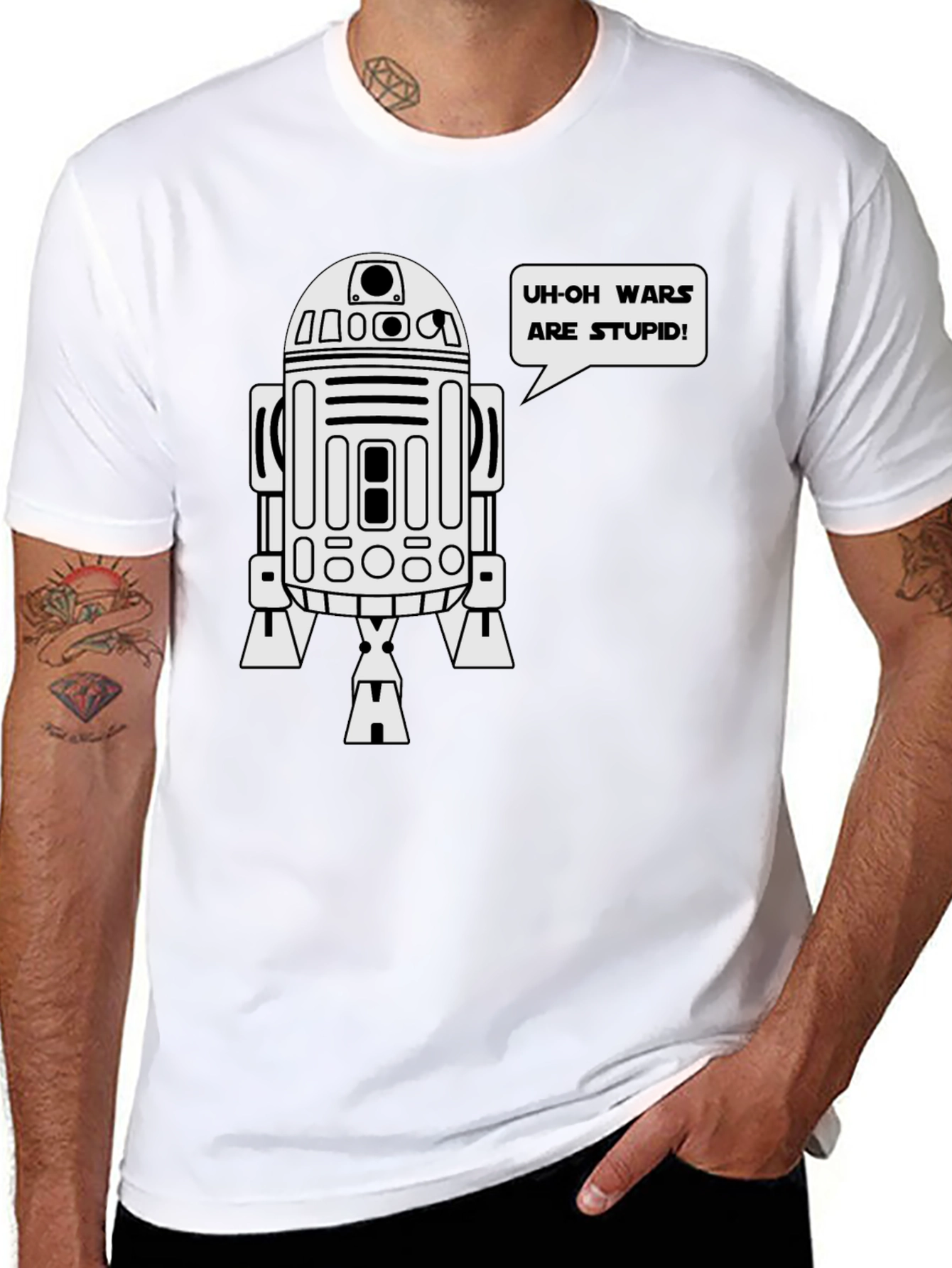 Funny Star Wars R2D2 Graphic T-Shirt