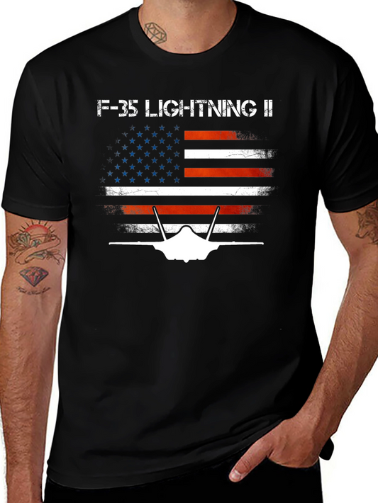F-35 Lightning II American Flag T-Shirt