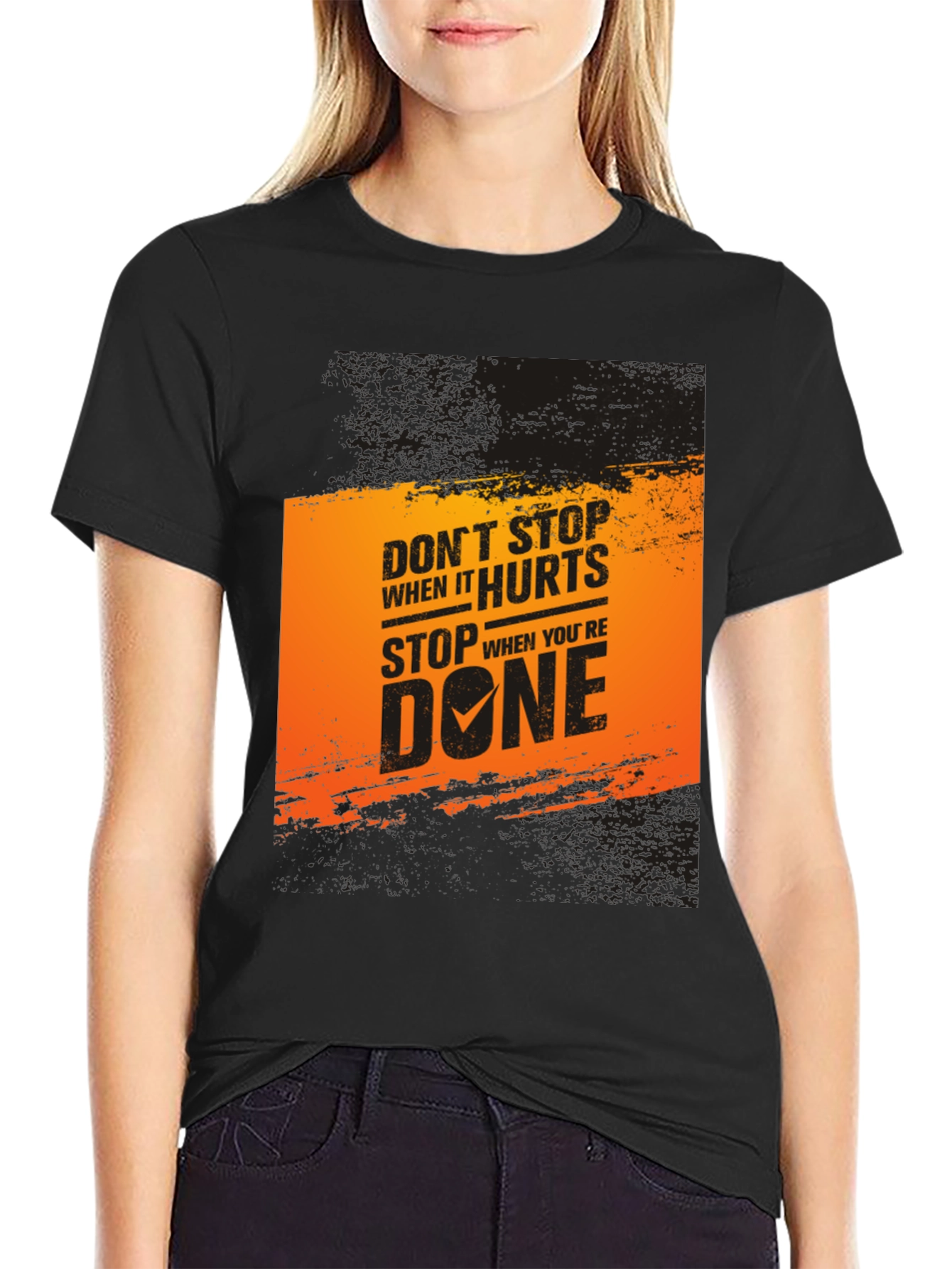 Motivational Graphic T-Shirt: Dont Stop When It Hurts
