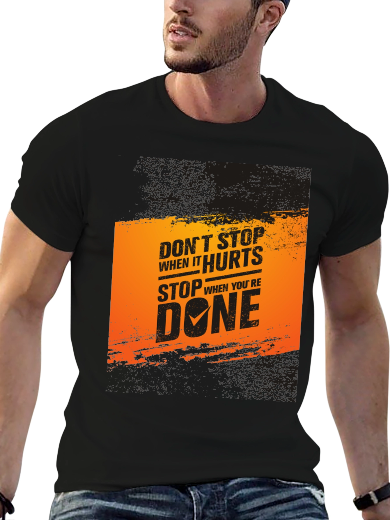 Motivational Graphic T-Shirt: Dont Stop When It Hurts
