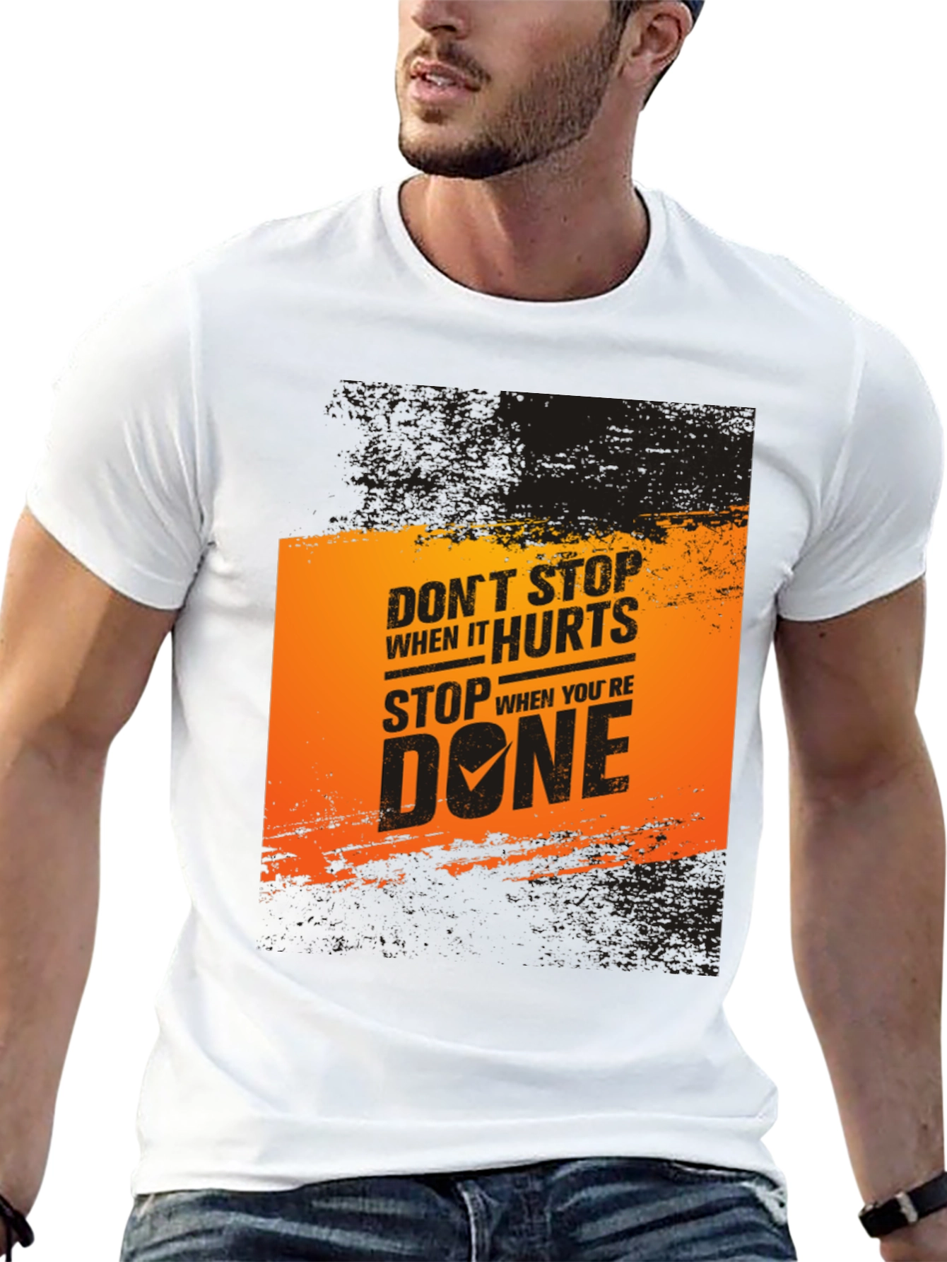 Motivational Graphic T-Shirt: Dont Stop When It Hurts