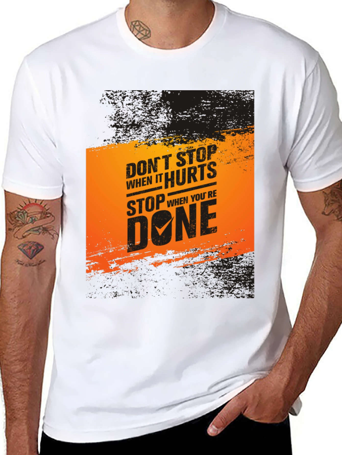 Motivational Graphic T-Shirt: Dont Stop When It Hurts