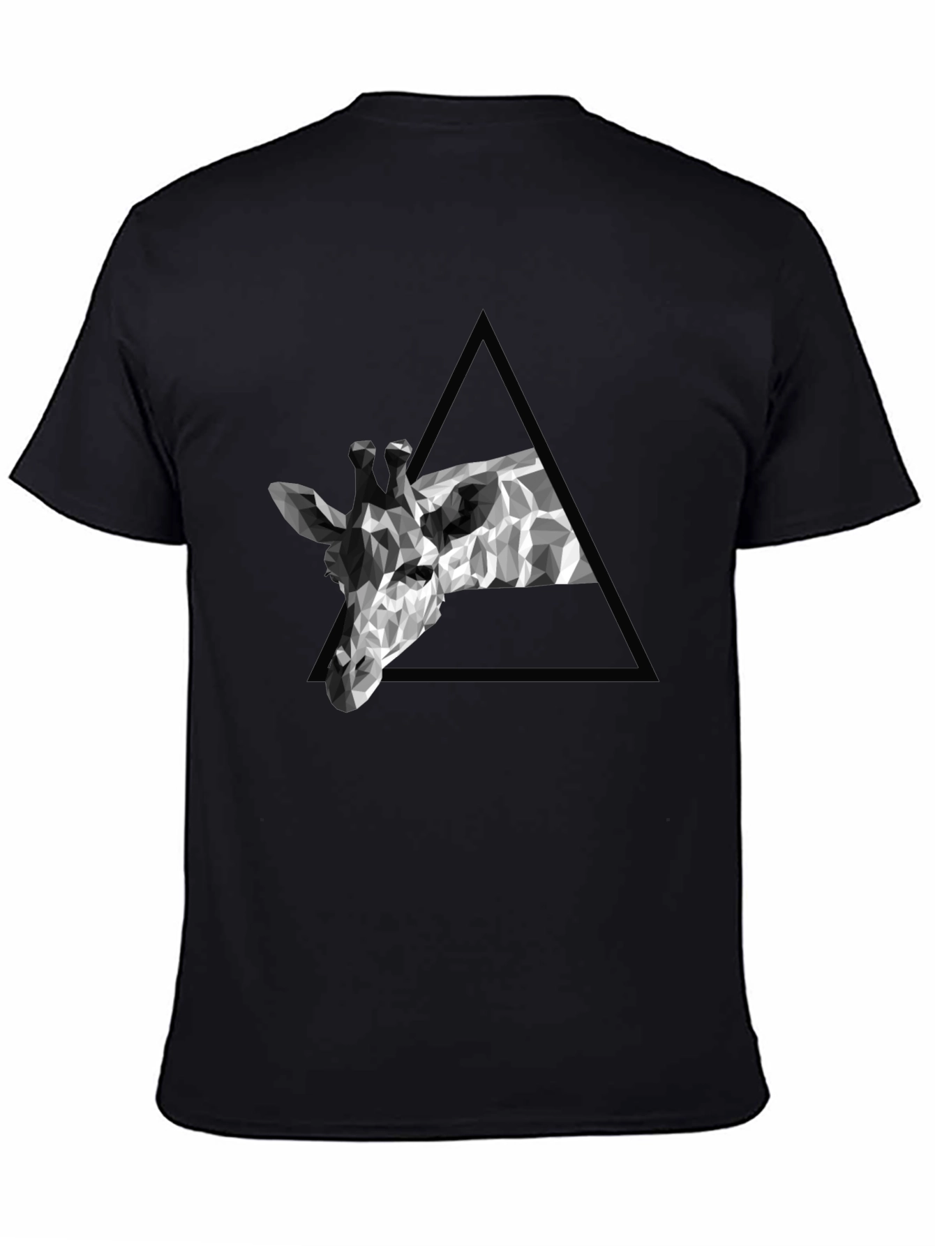 Geometric Giraffe Tee - Modern Black T-Shirt