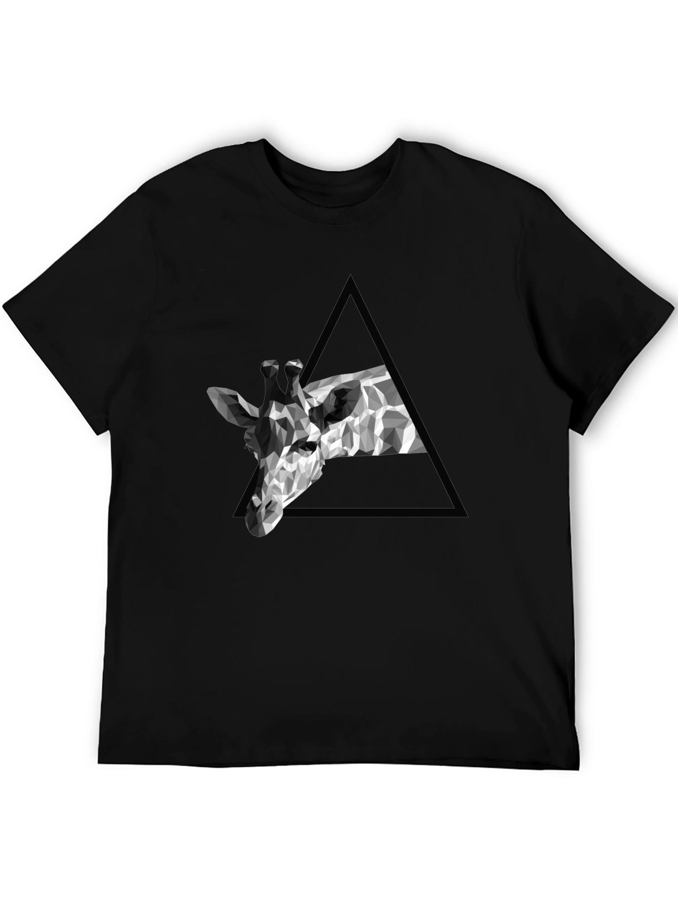 Geometric Giraffe Tee - Modern Black T-Shirt