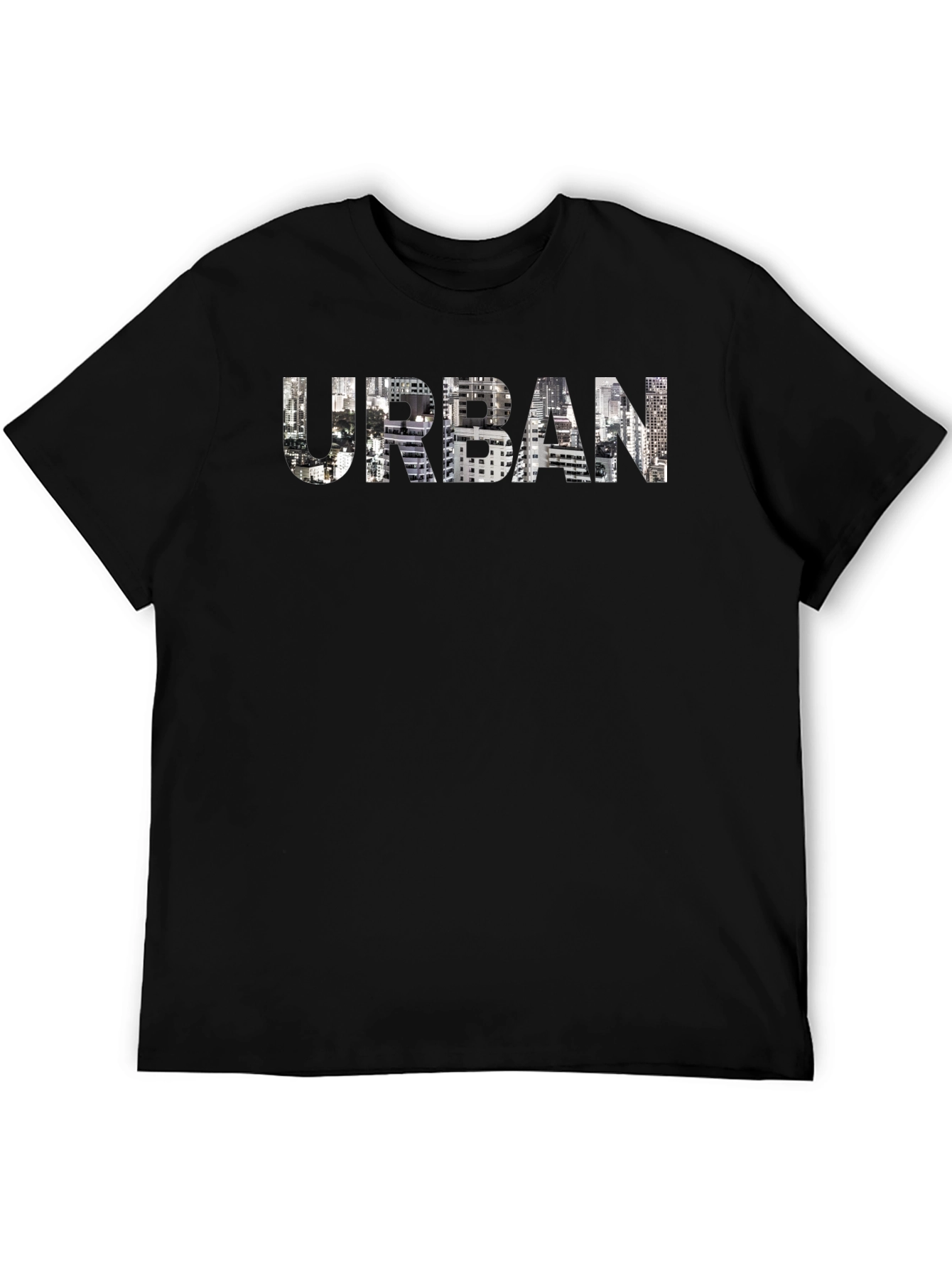Urban Cityscape Graphic Tee - Mens Black T-Shirt